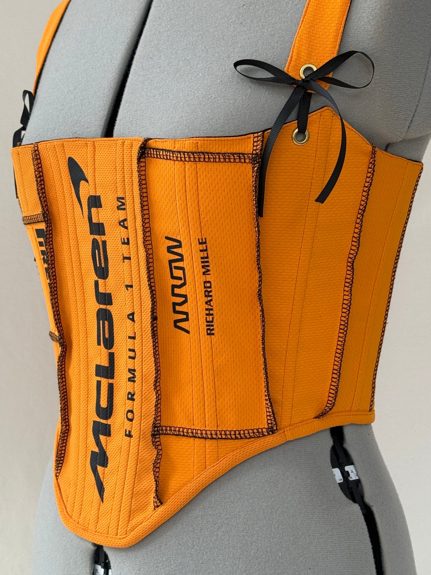 Reworked McLaren cropped exposed seam corset - S