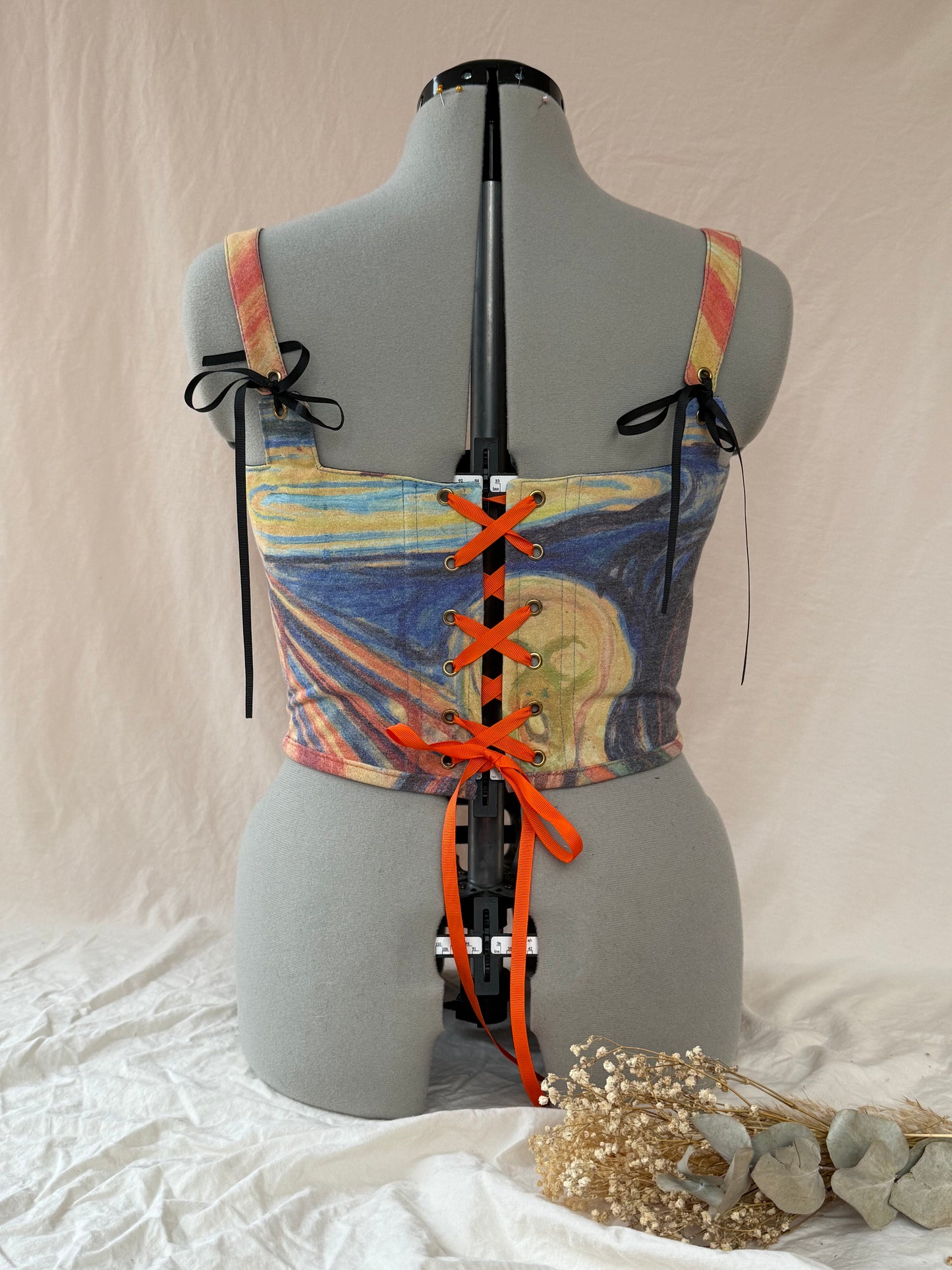 Reworked The Scream cropped back lacing corset - M/L