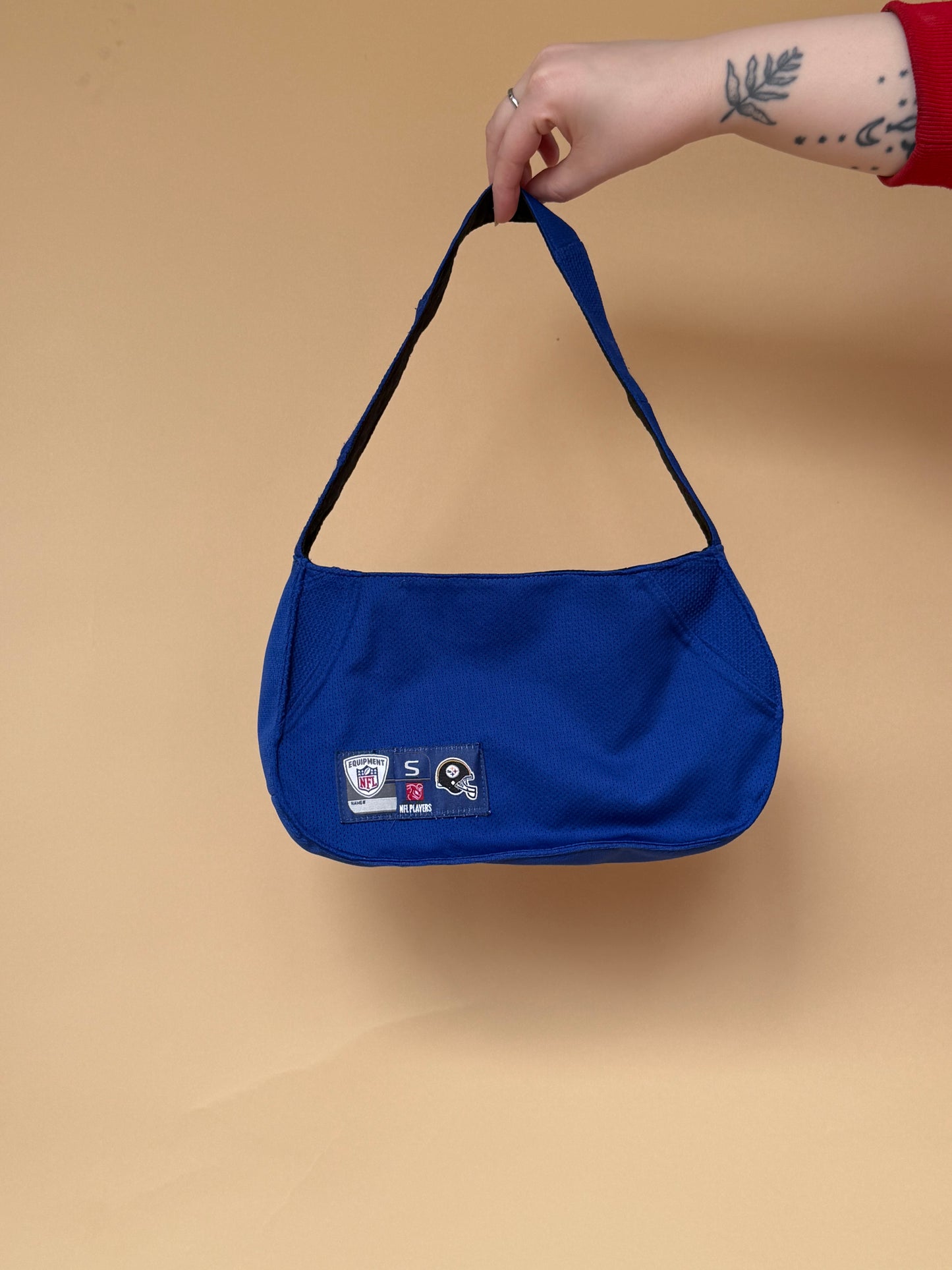 Reworked New York Rangers cropped back lacing corset - M