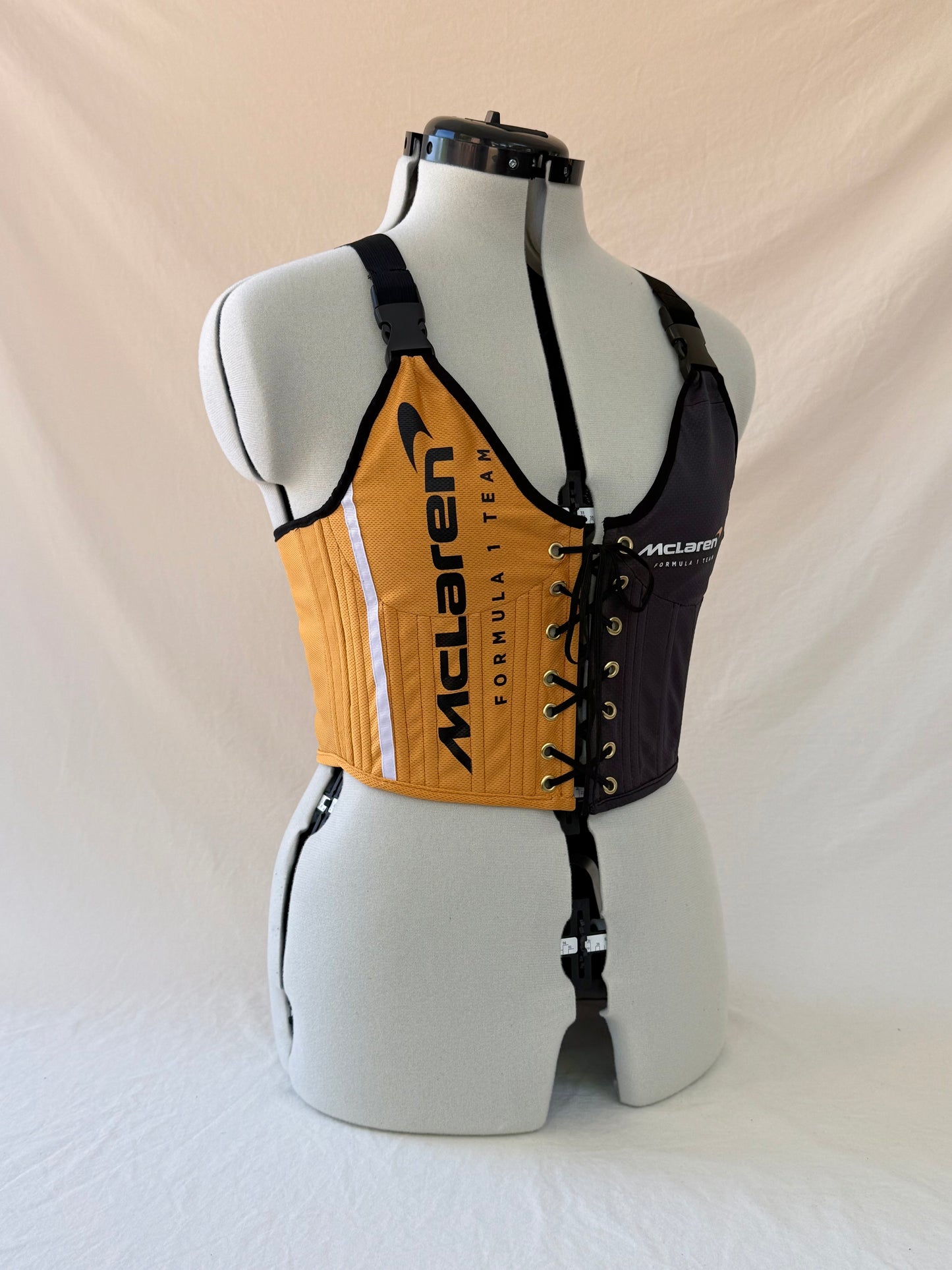 McLaren Reworked front and back lacing corset - S-M