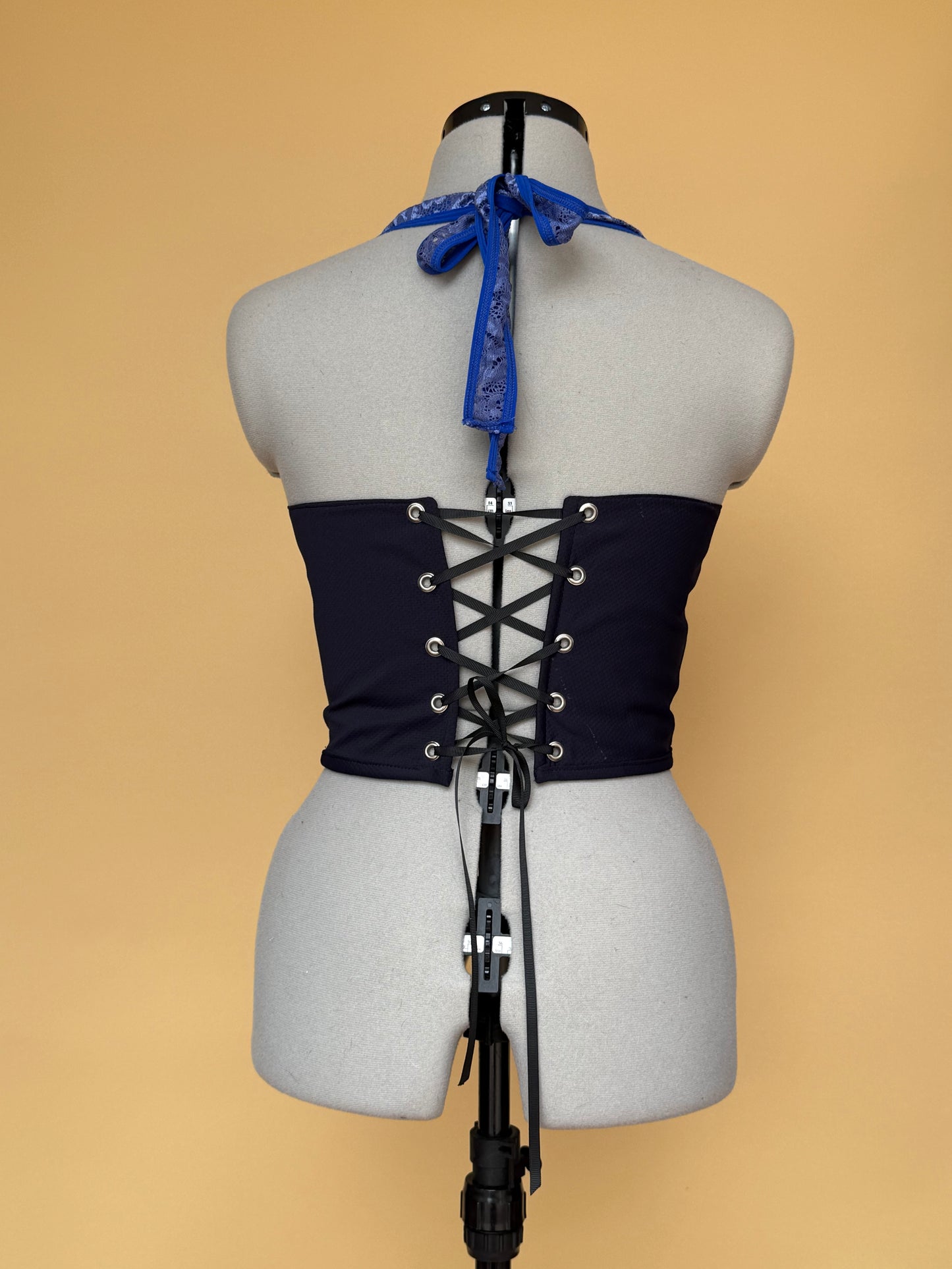 Reworked Redbull Lace Corset with Matching Shoulder Bag - S
