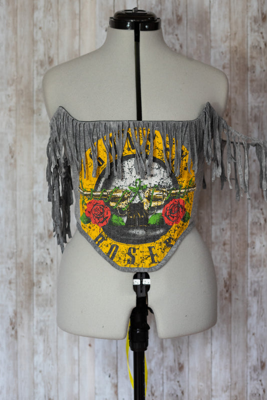 Guns n Roses reworked cropped back lacing corset - S