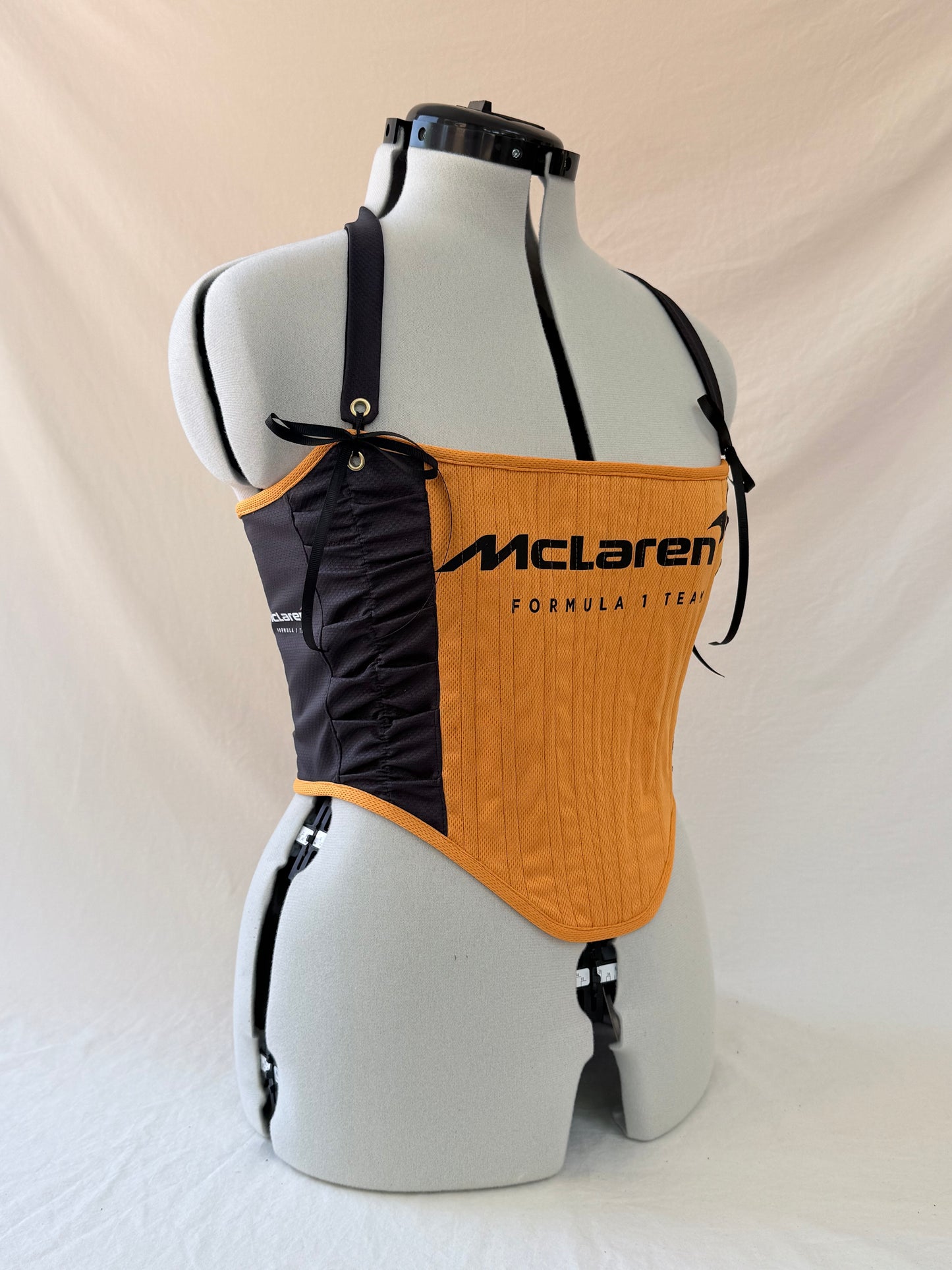 McLaren Reworked cropped back lacing corset - S