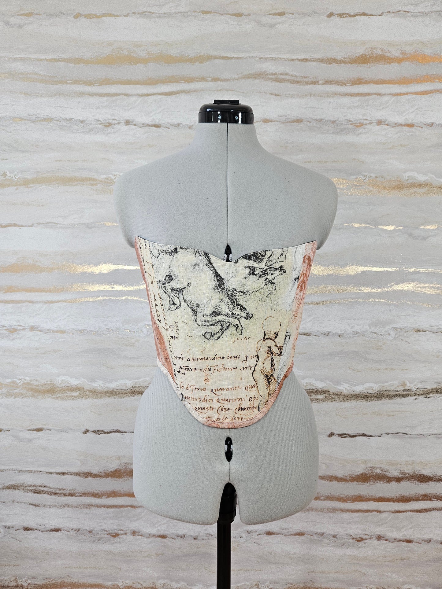 Reworked London Museum cropped back lacing corset - XS/S