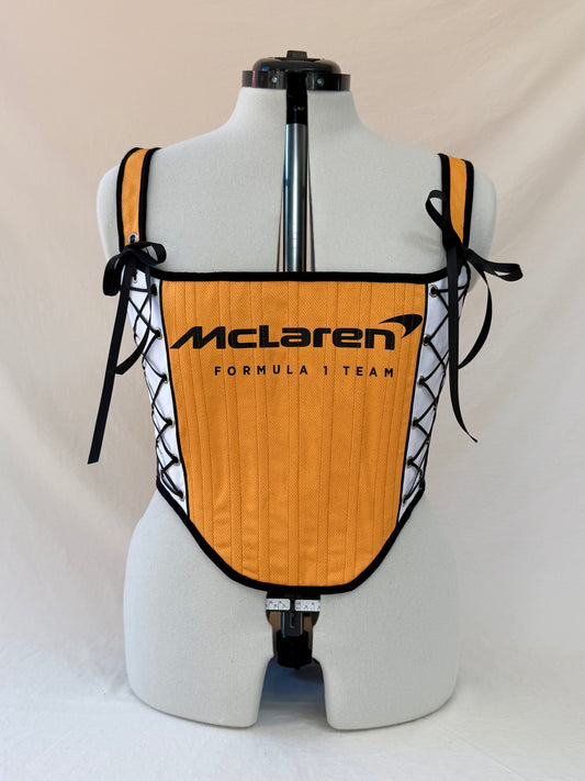 McLaren Reworked cropped back lacing corset - M-L