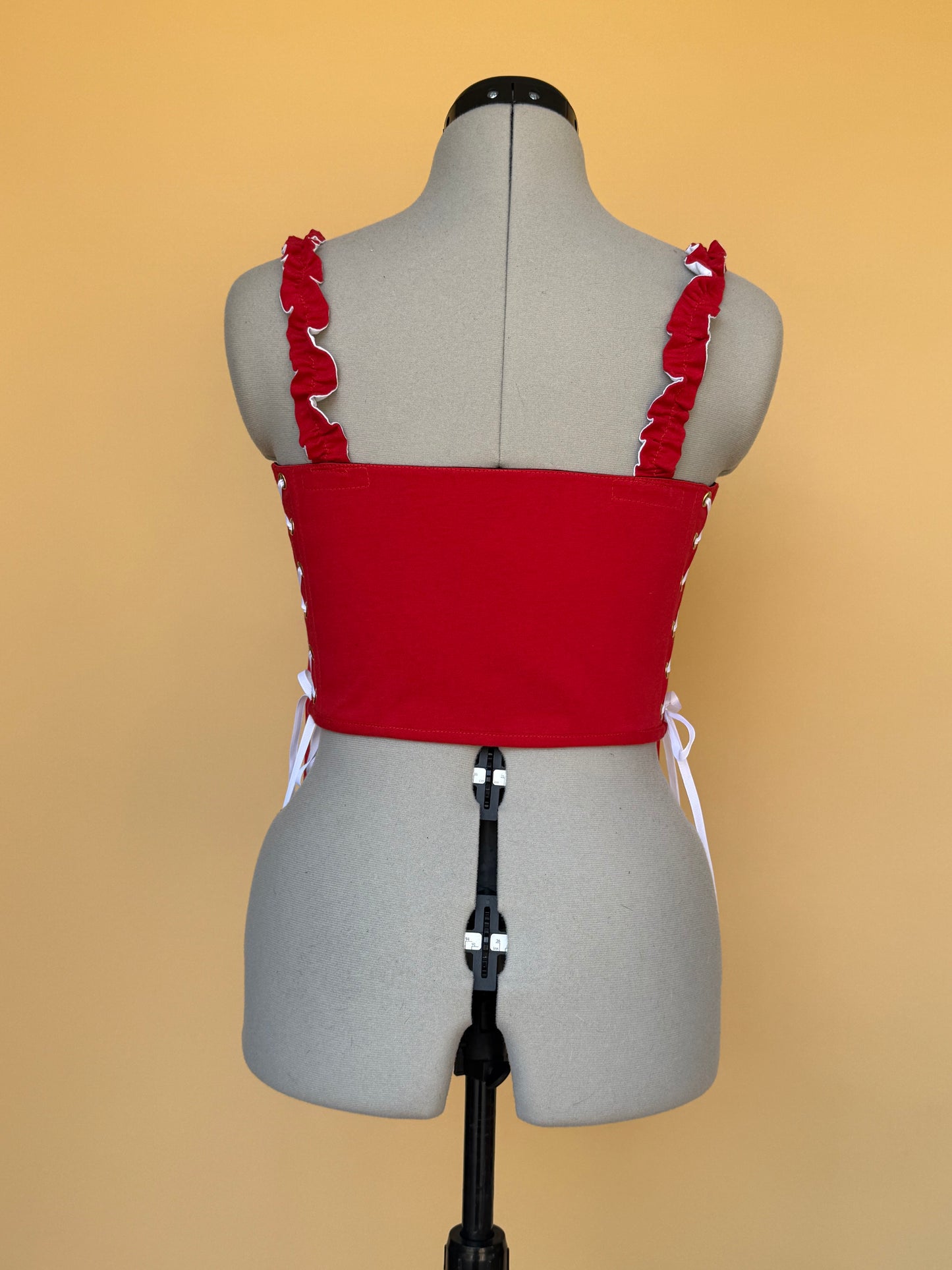 Reworked Charles Leclerc cropped side lacing corset - S