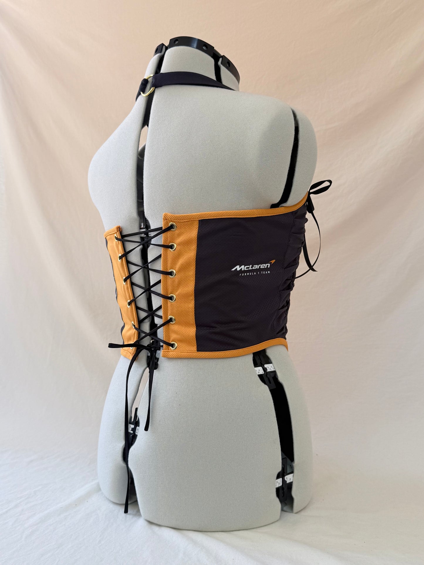 McLaren Reworked cropped back lacing corset - S