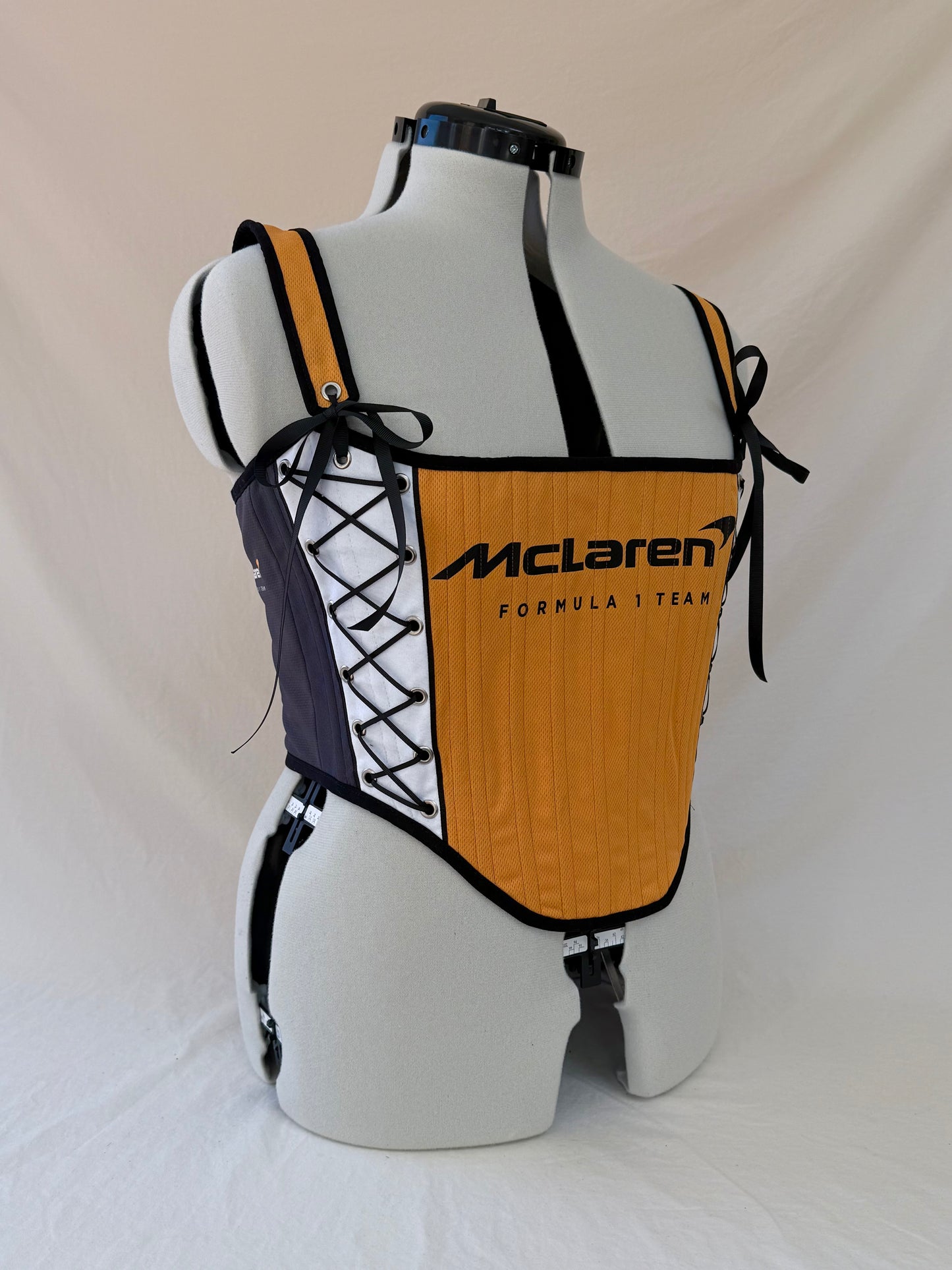 McLaren Reworked cropped back lacing corset - M-L
