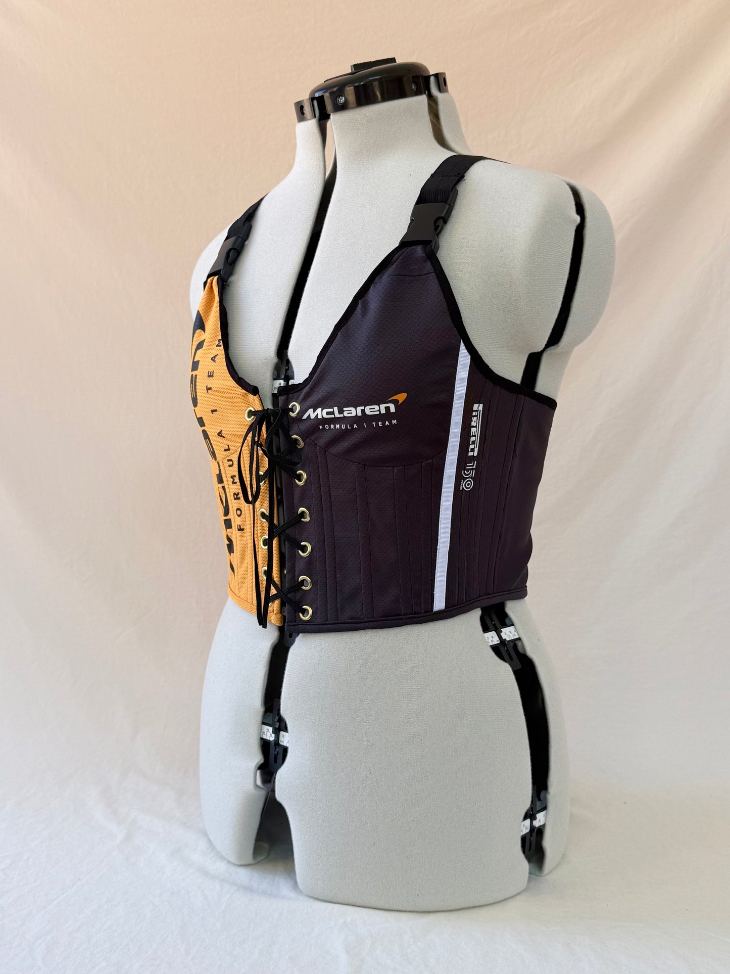 McLaren Reworked front and back lacing corset - S-M