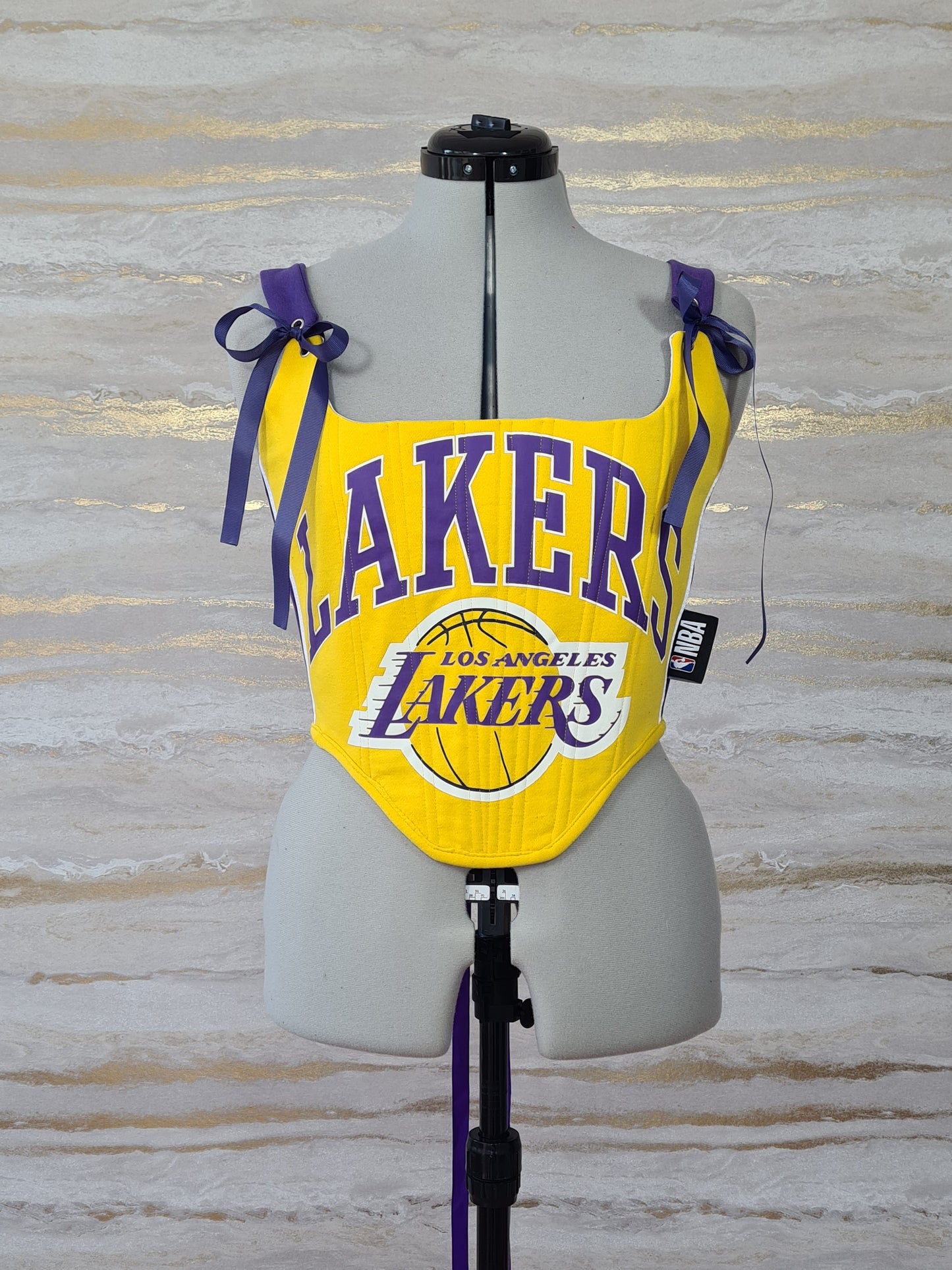 Reworked Lakers cropped corset - S/M