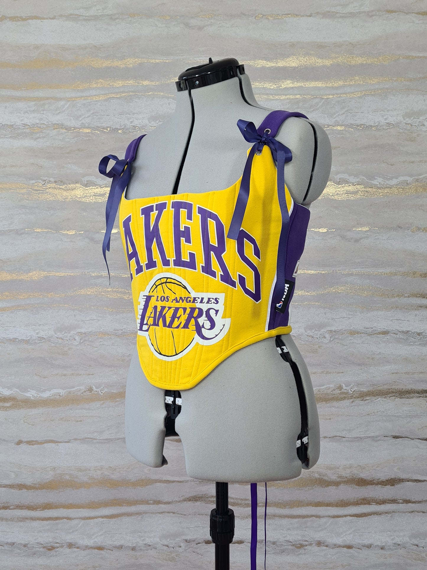 Reworked Lakers cropped corset - S/M