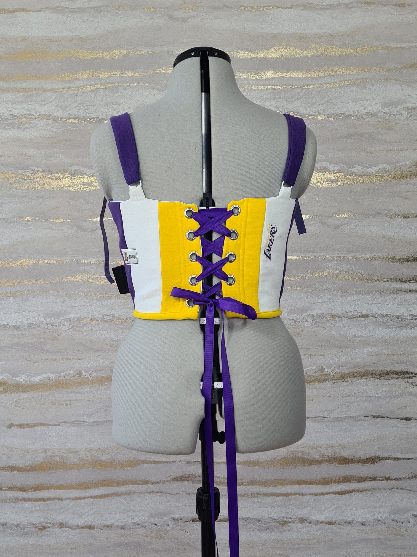 Reworked Lakers cropped corset - S/M