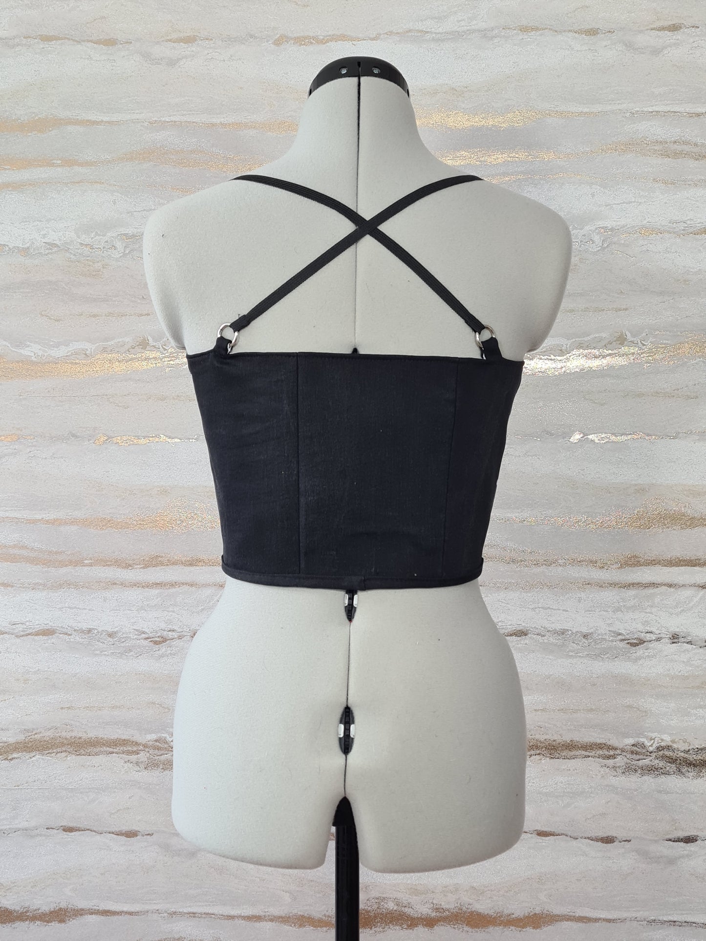 Reworked Lewis Hamilton cropped front lacing corset waistcoat - XXS-XS