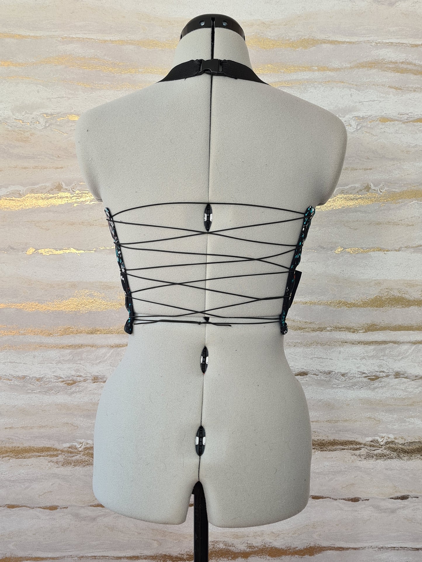 Reworked Mercedes Russel cropped open back corset - XXS-XS