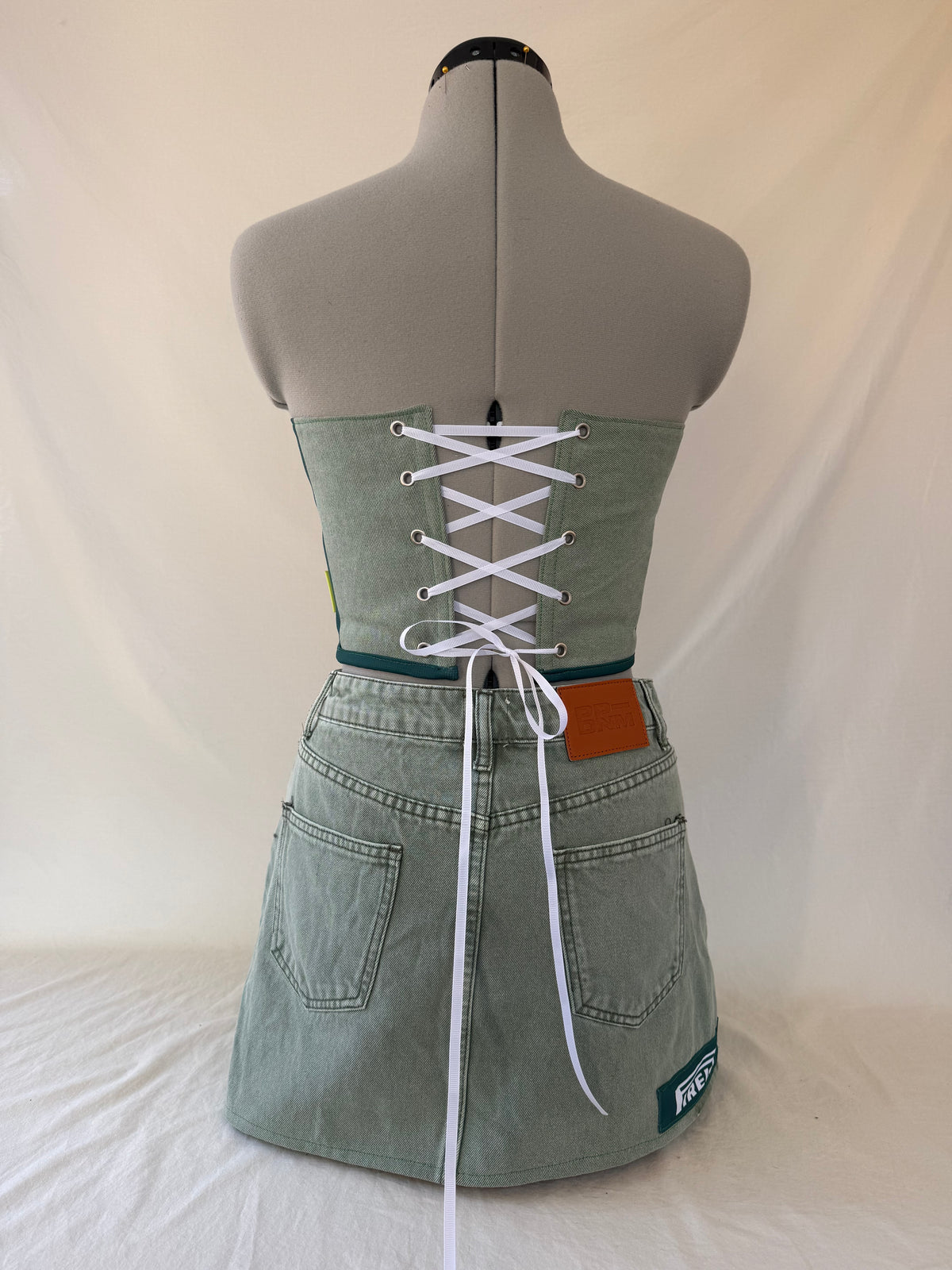 Reworked Aston Martin Corset and skirt set - XS