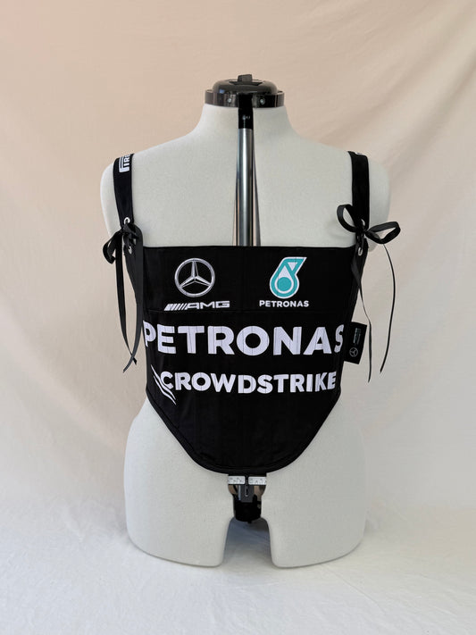 Mercedes Reworked cropped back lacing corset - M