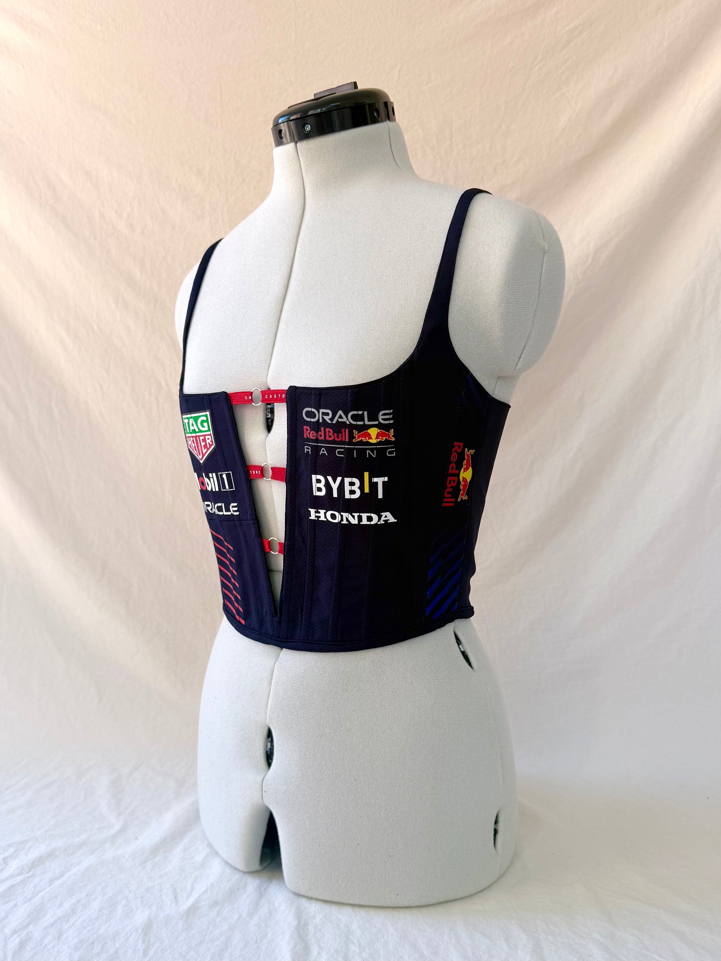 RedBull reworked cropped back lacing corset - XS-S