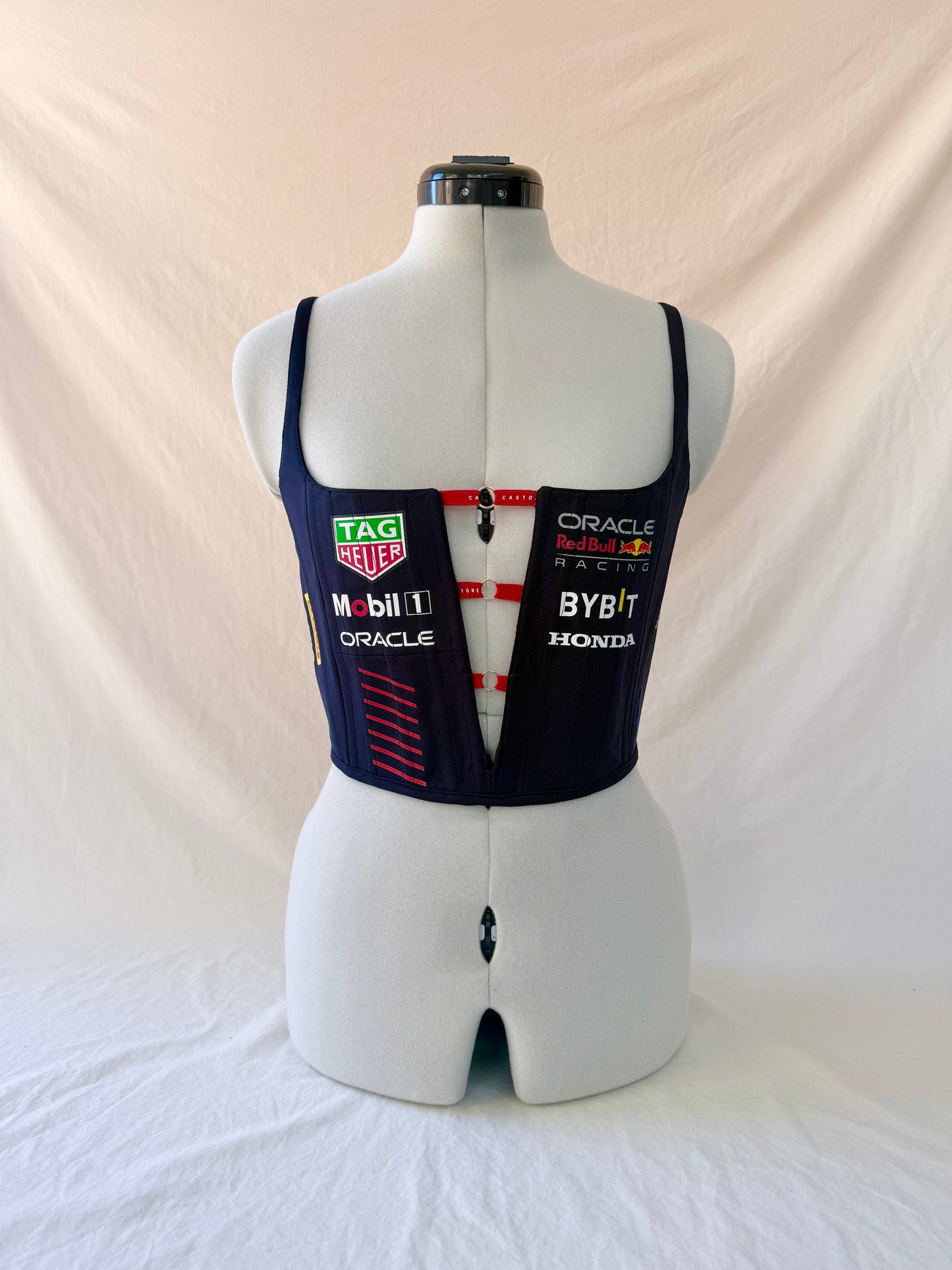 RedBull reworked cropped back lacing corset - XS-S