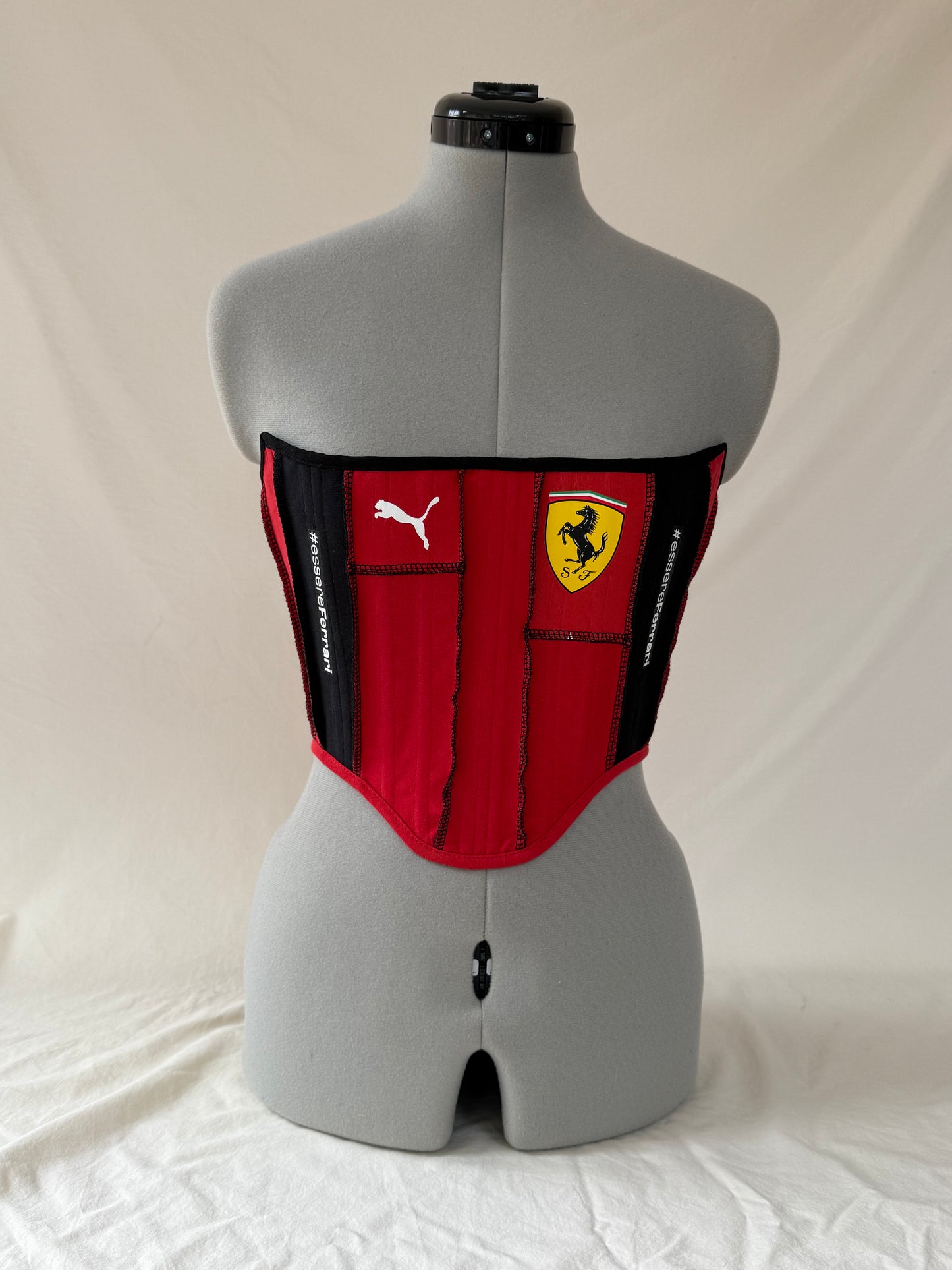 Reworked Ferrari cropped exposed seam corset - XS