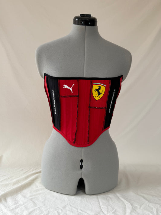 Reworked Ferrari cropped exposed seam corset - XS