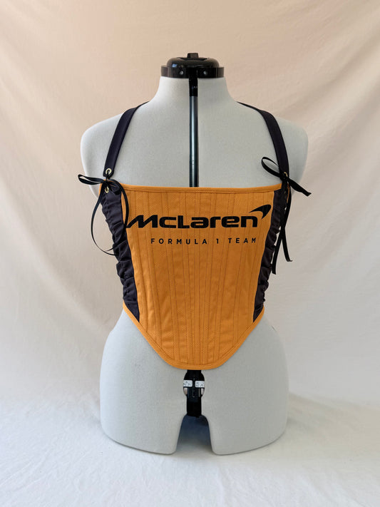 McLaren Reworked cropped back lacing corset - S