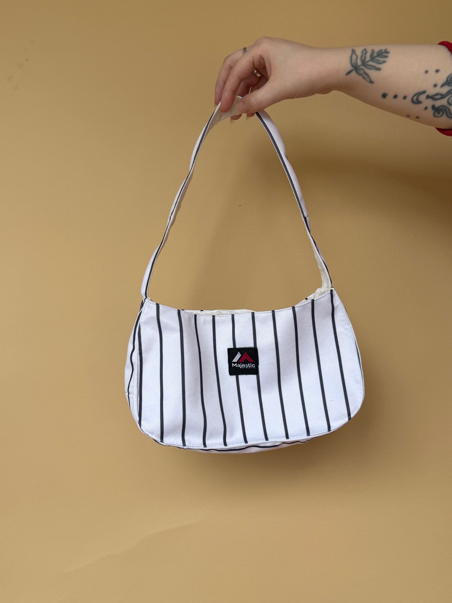 Reworked New York Yankees cropped back lacing corset with matching bag - XS/S