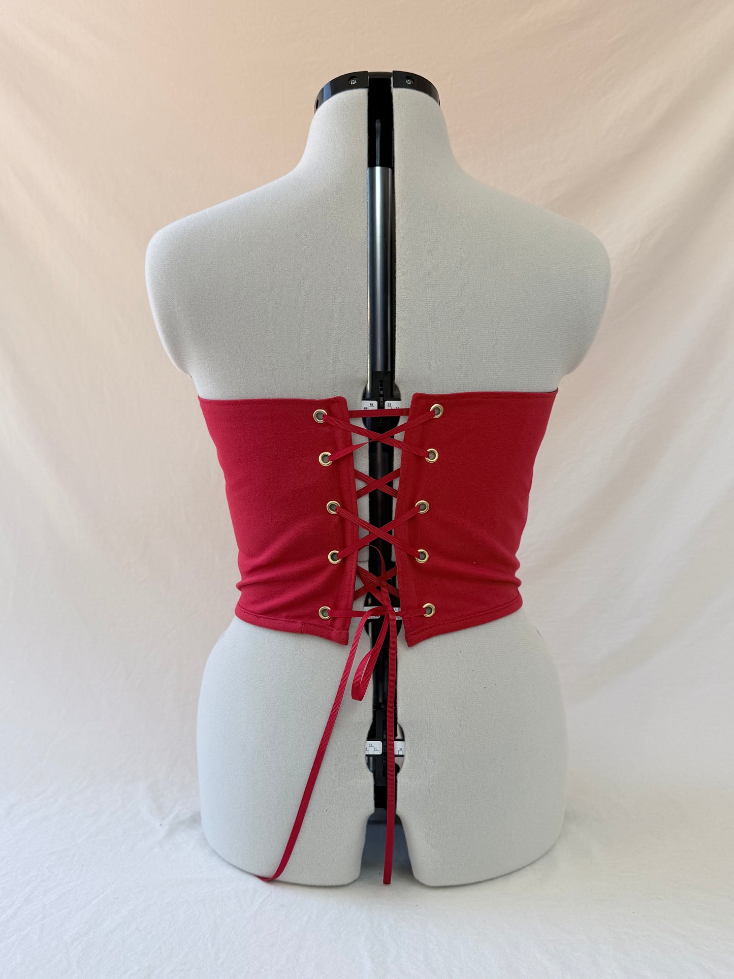 Ferrari Reworked cropped back lacing corset - S/M