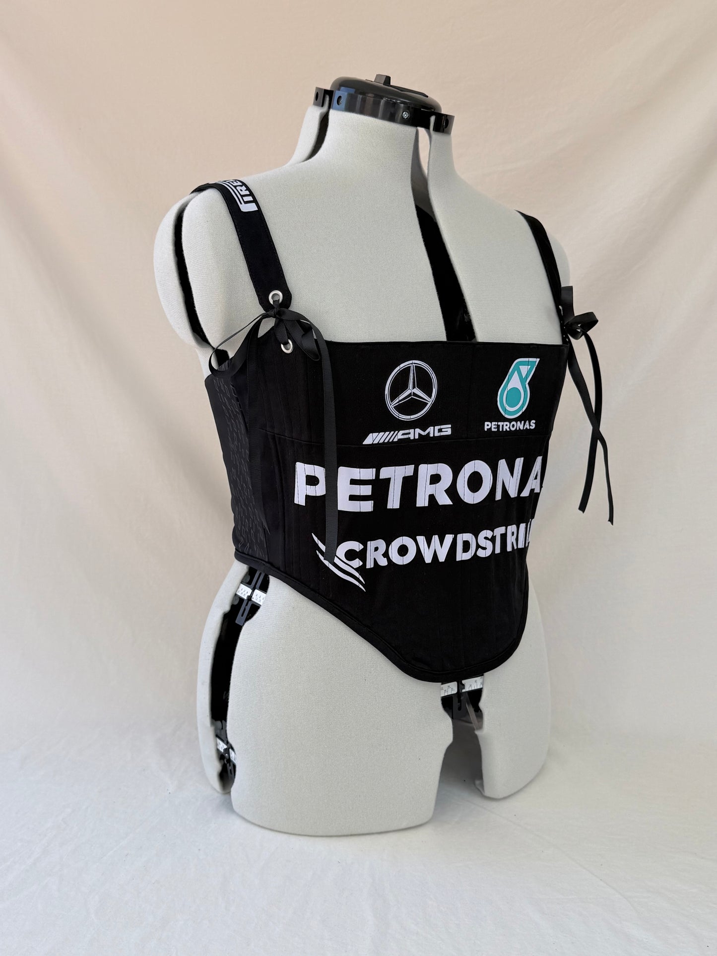 Mercedes Reworked cropped back lacing corset - M