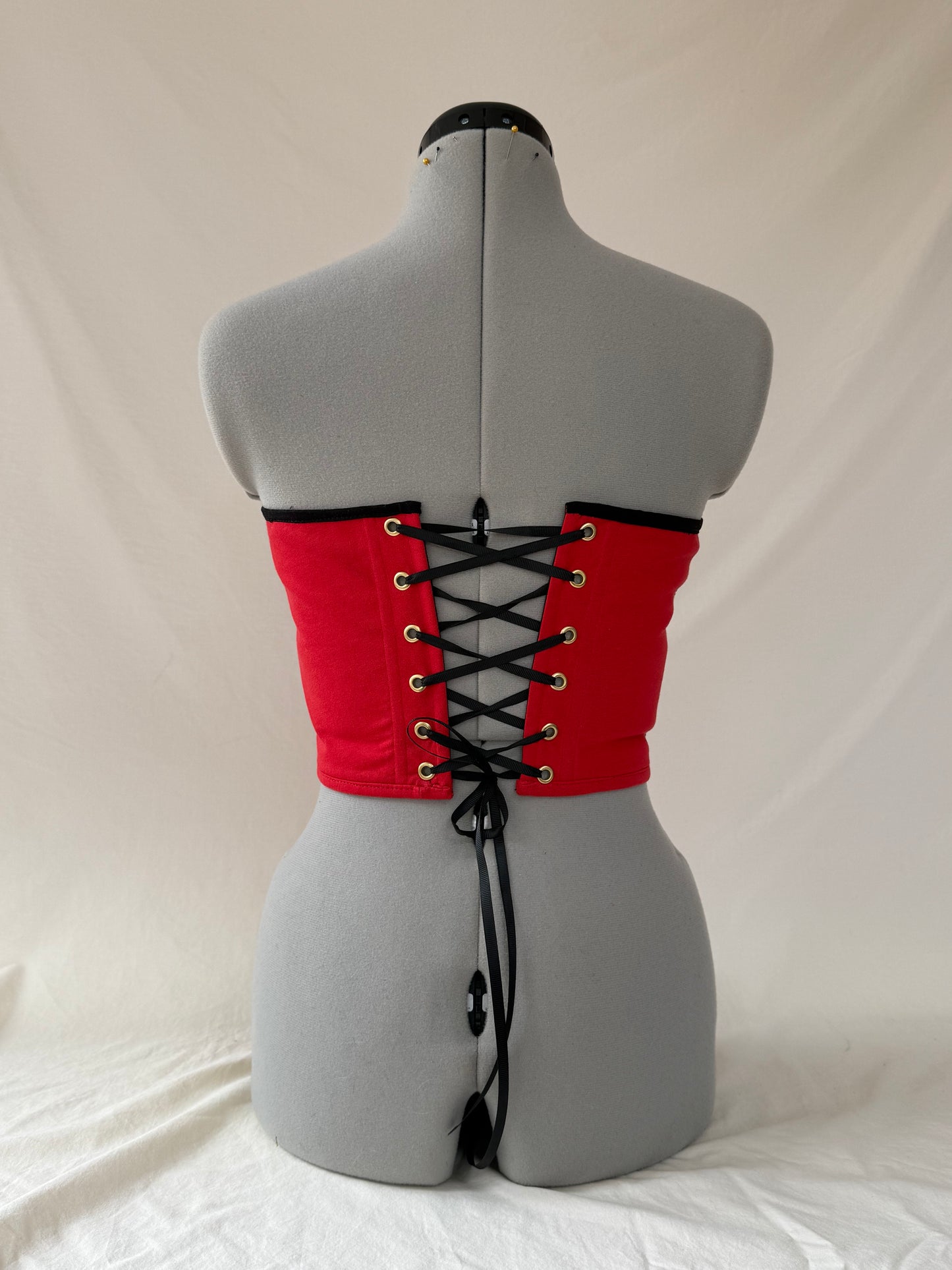 Reworked Ferrari cropped exposed seam corset - XS