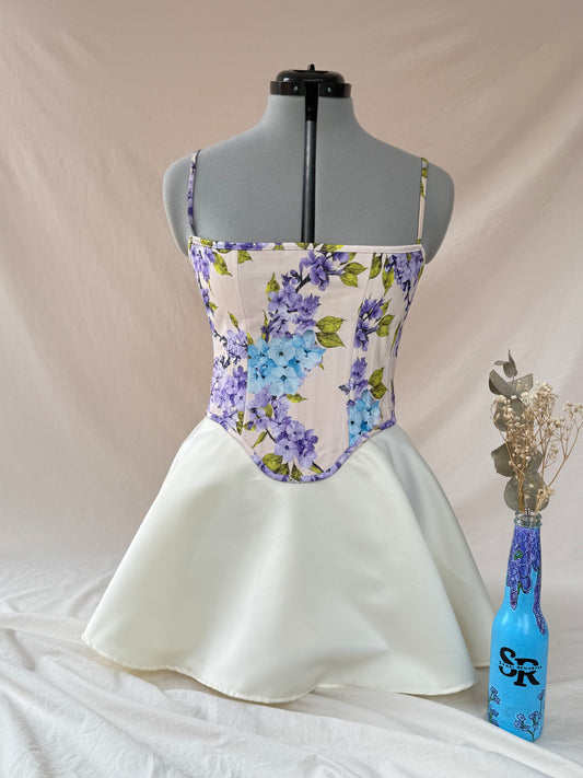 Reworked Wisteria back lacing corset with Mini Ballerina wrap skirt - XS/S