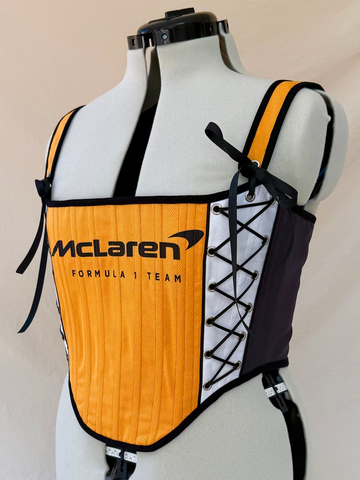 McLaren Reworked cropped back lacing corset - M-L