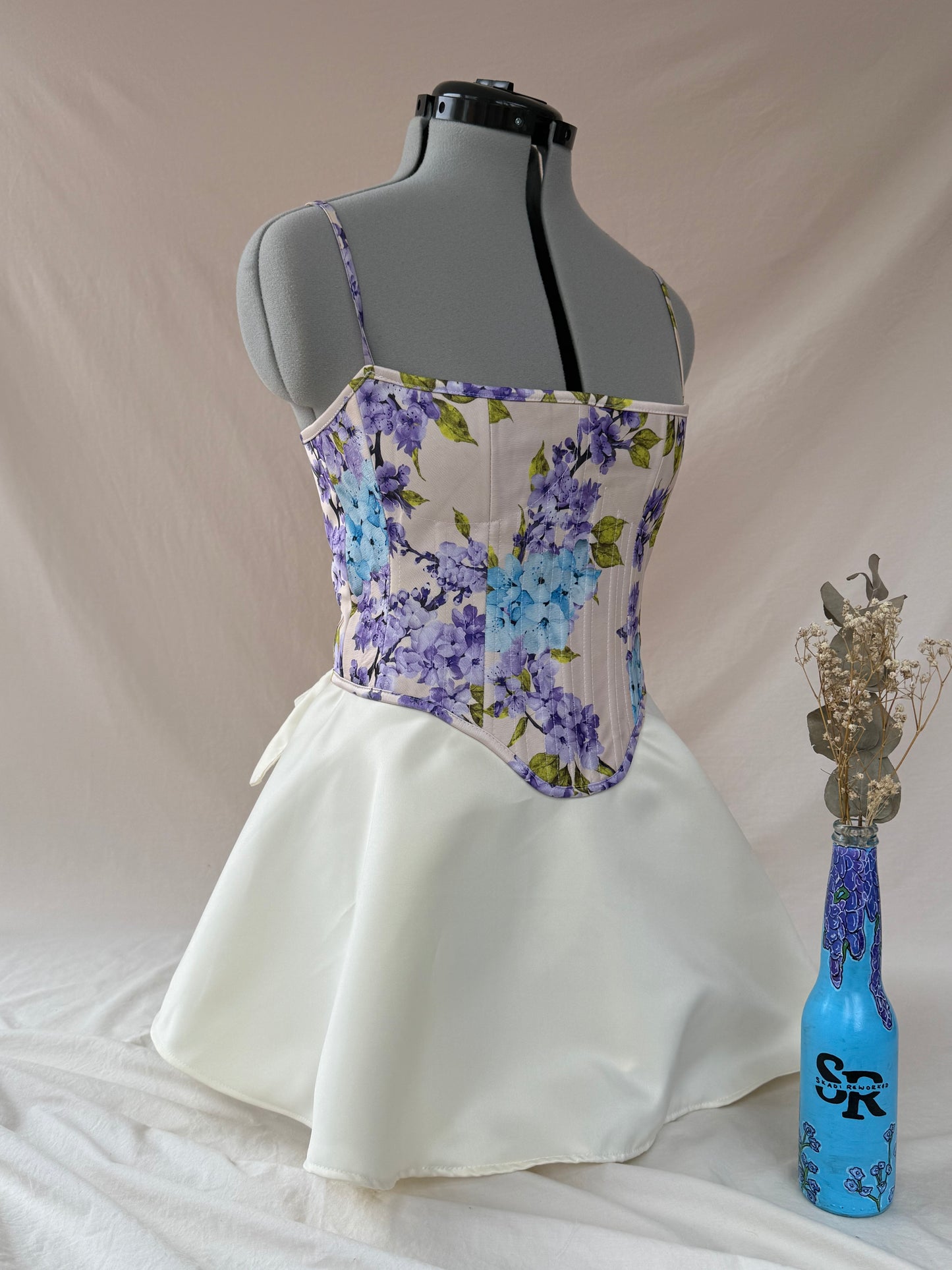 Reworked Wisteria back lacing corset with Mini Ballerina wrap skirt - XS/S