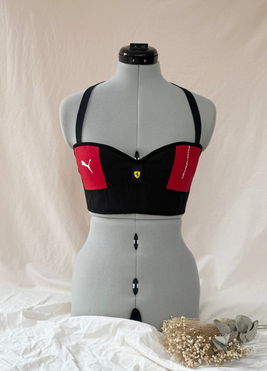 Reworked Ferrari corseted bralette - S