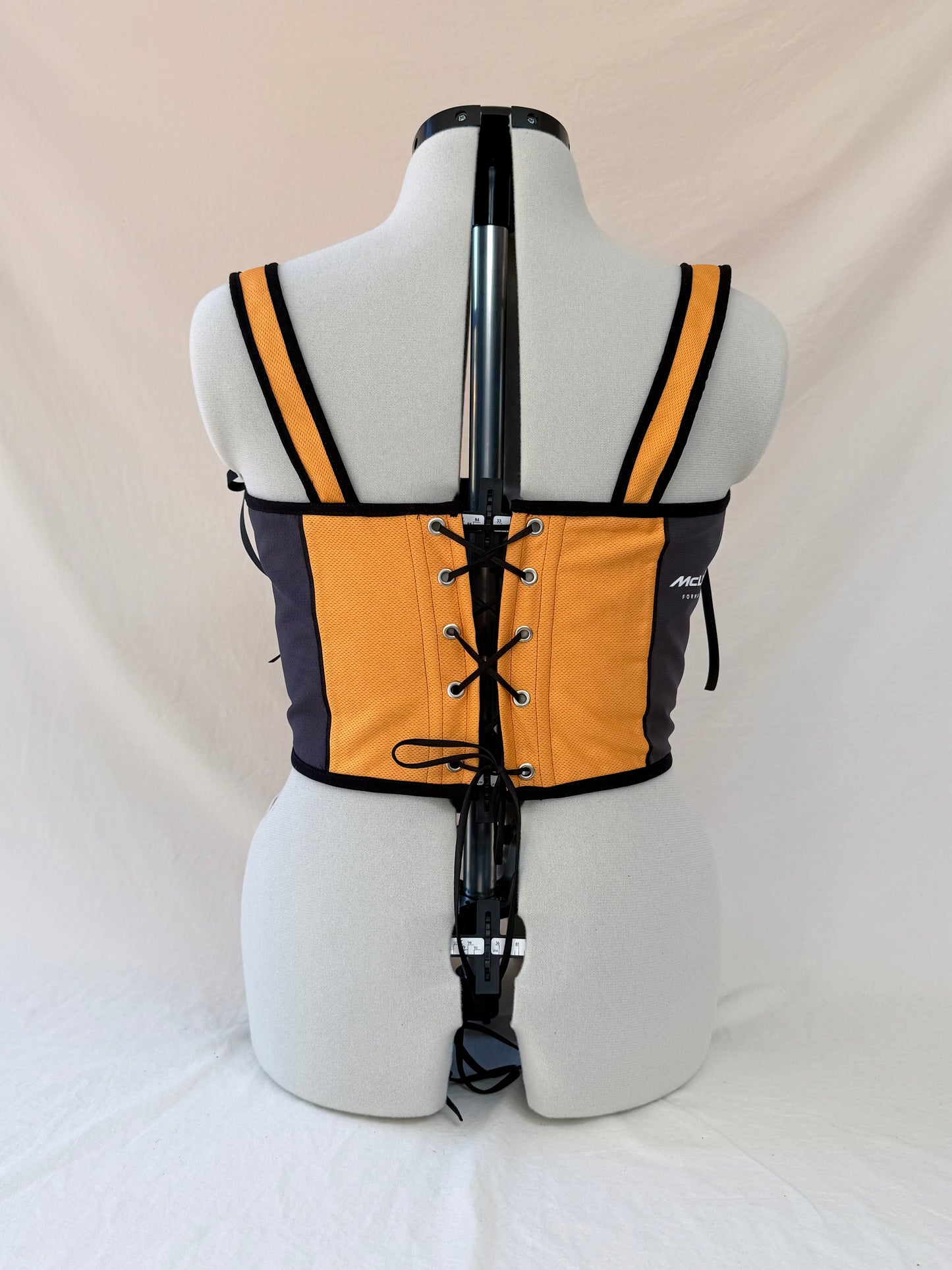 McLaren Reworked cropped back lacing corset - M-L