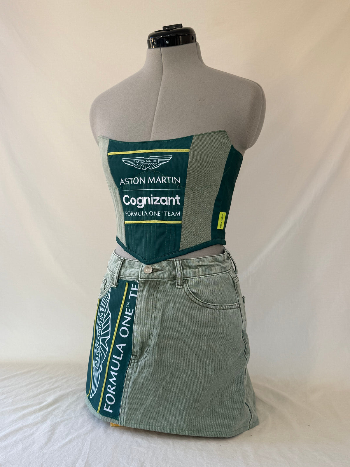 Reworked Aston Martin Corset and skirt set - XS