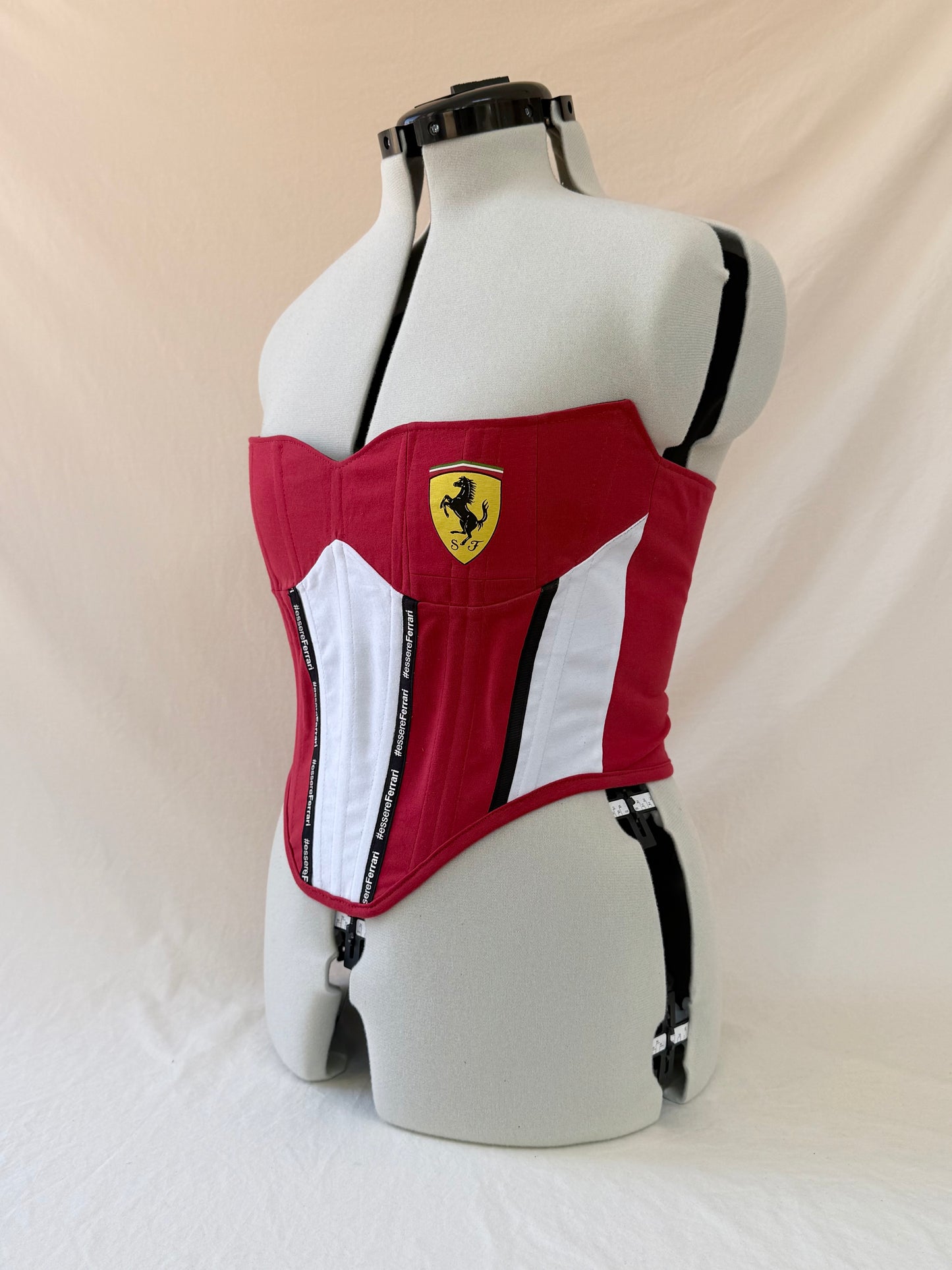 Ferrari Reworked cropped back lacing corset - S/M
