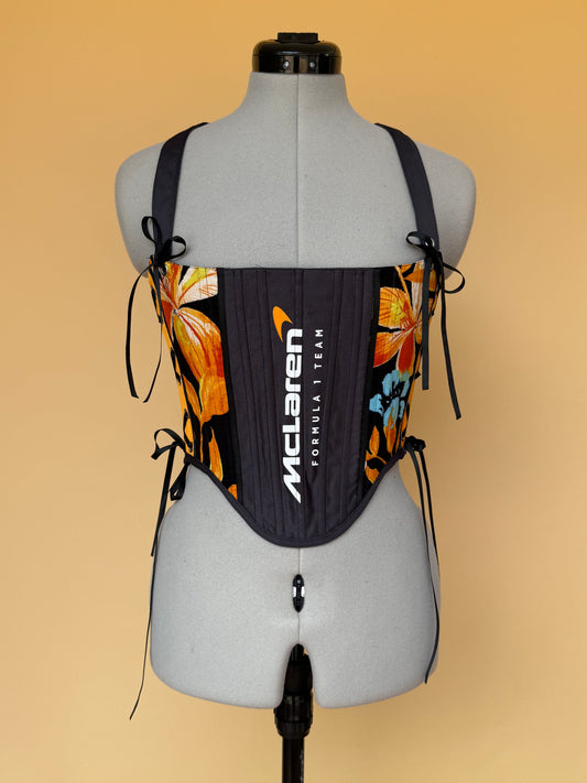 Reworked McLaren floral side lacing corset -XS-S