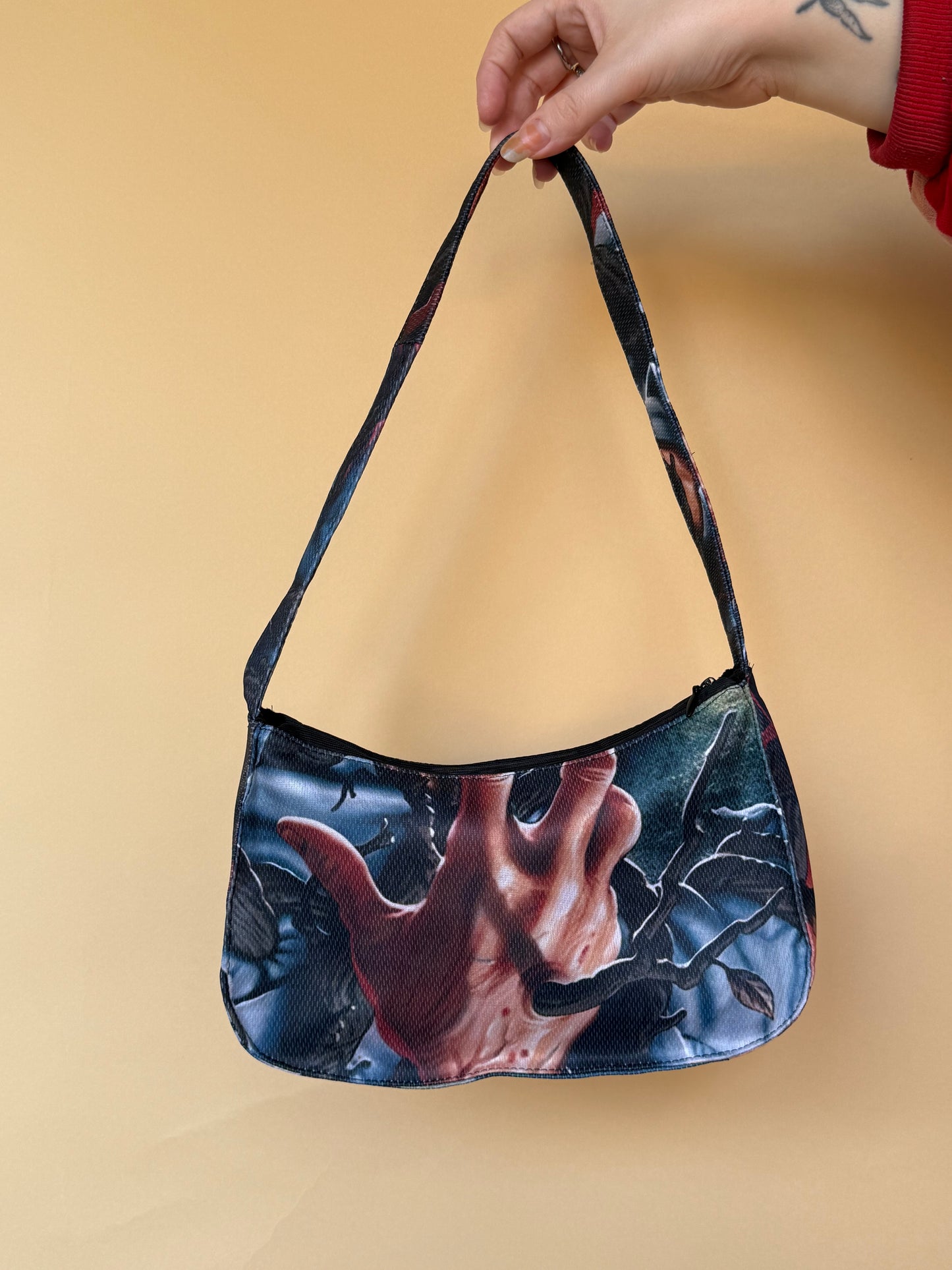 Reworked Evil Dead shoulder bag sample