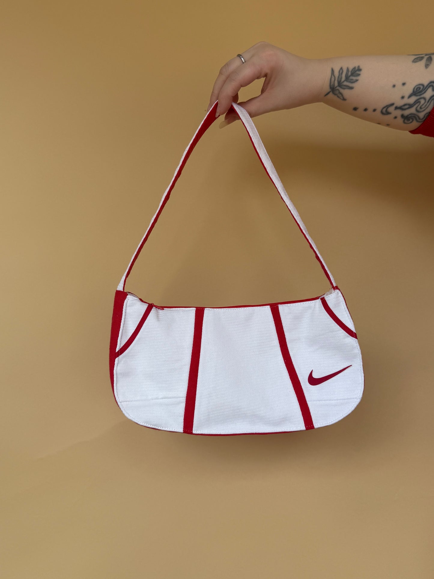 Reworked Boston Red Sox cropped back lacing corset with matching bag - S