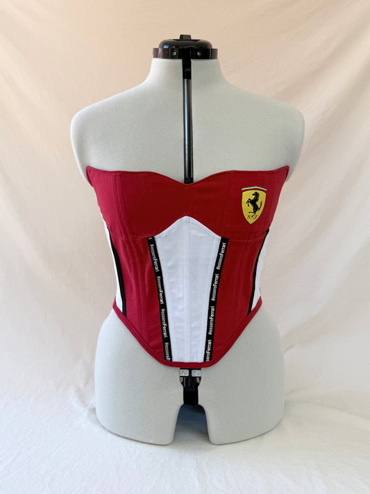 Ferrari Reworked cropped back lacing corset - S/M