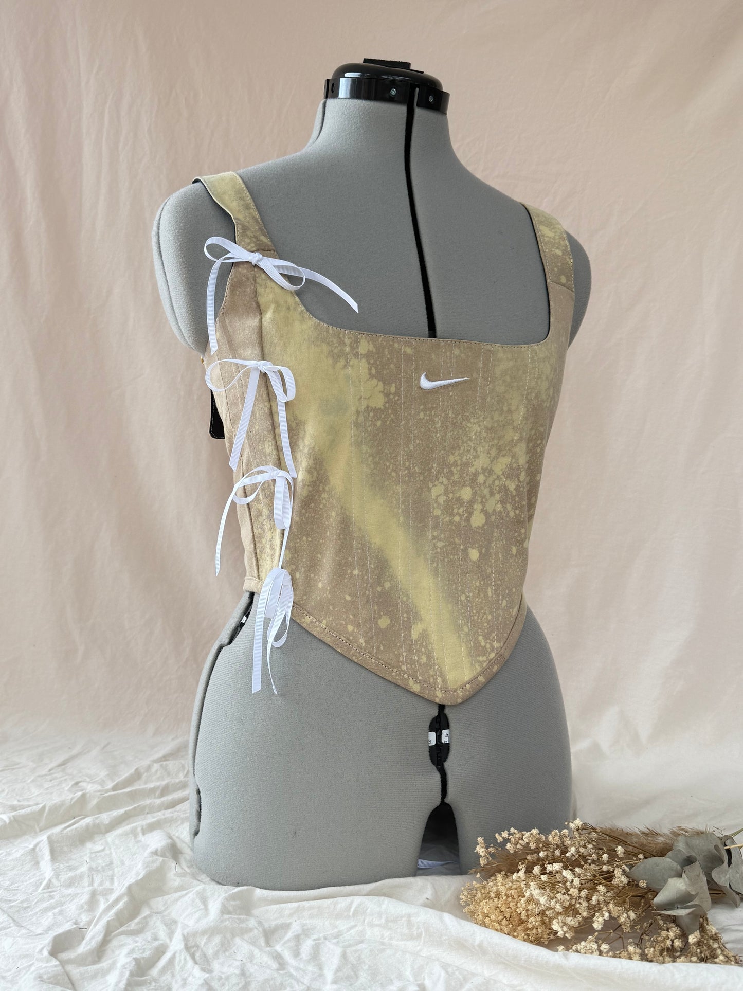 Reworked Nike cropped back lacing corset - XS/S