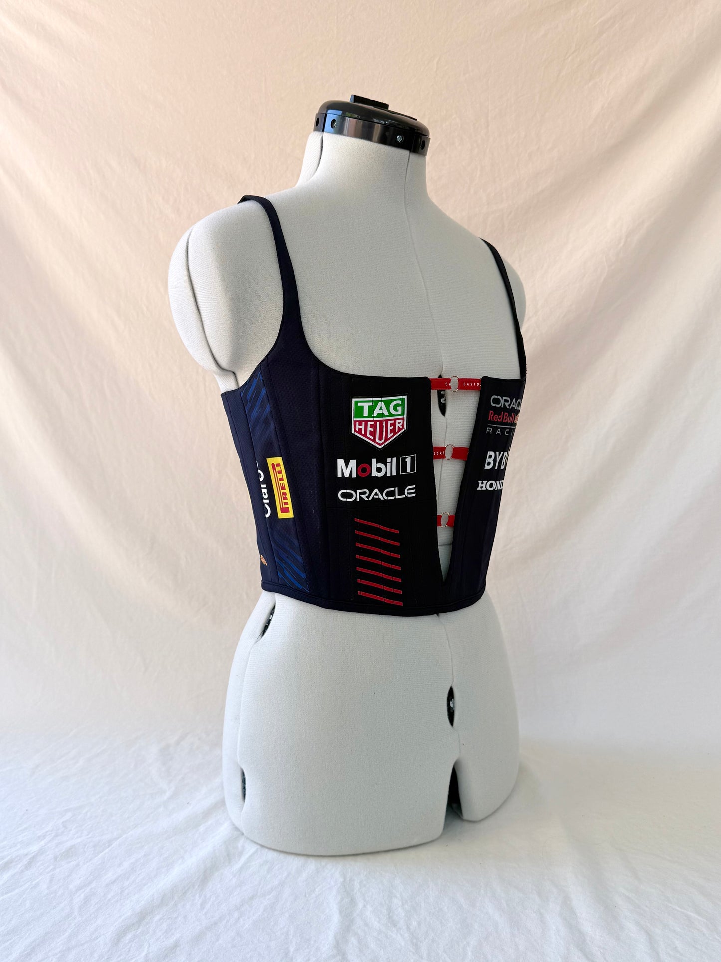 RedBull reworked cropped back lacing corset - XS-S