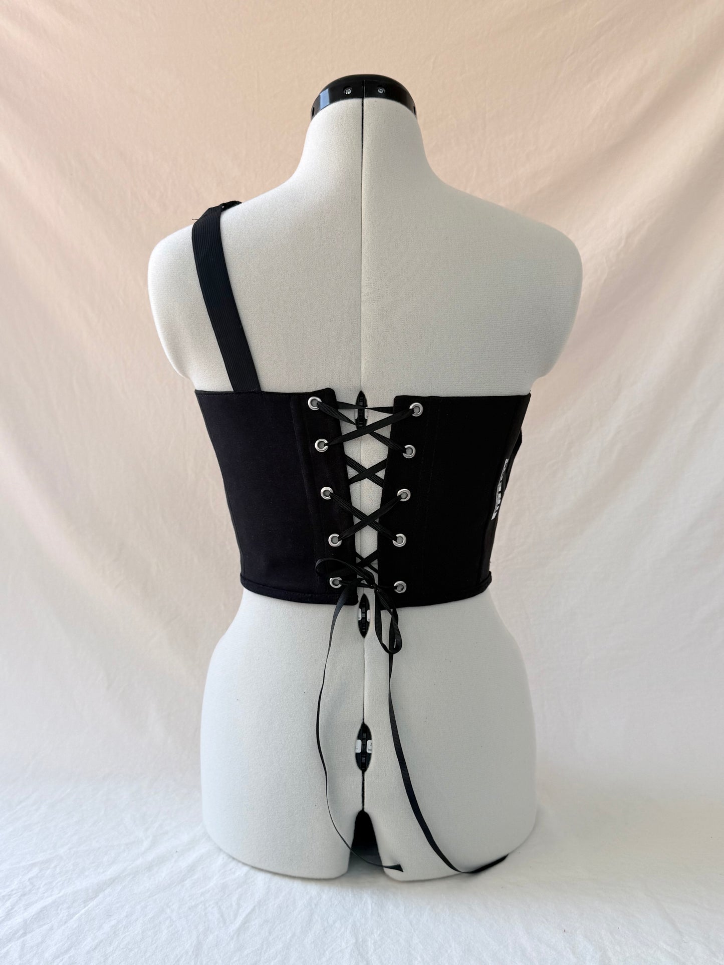 Mercedes Reworked cropped one shoulder corset -XS-S
