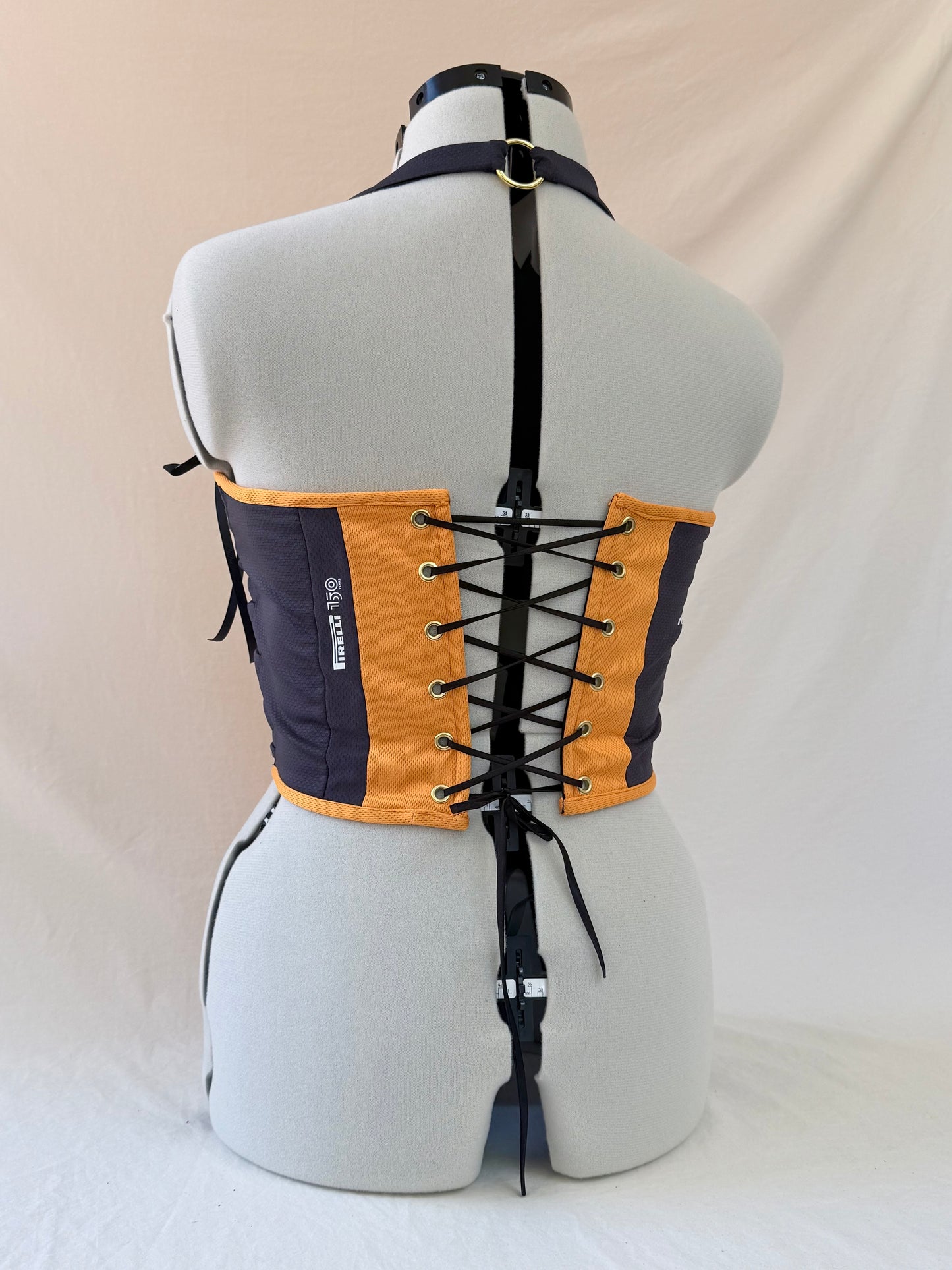 McLaren Reworked cropped back lacing corset - S