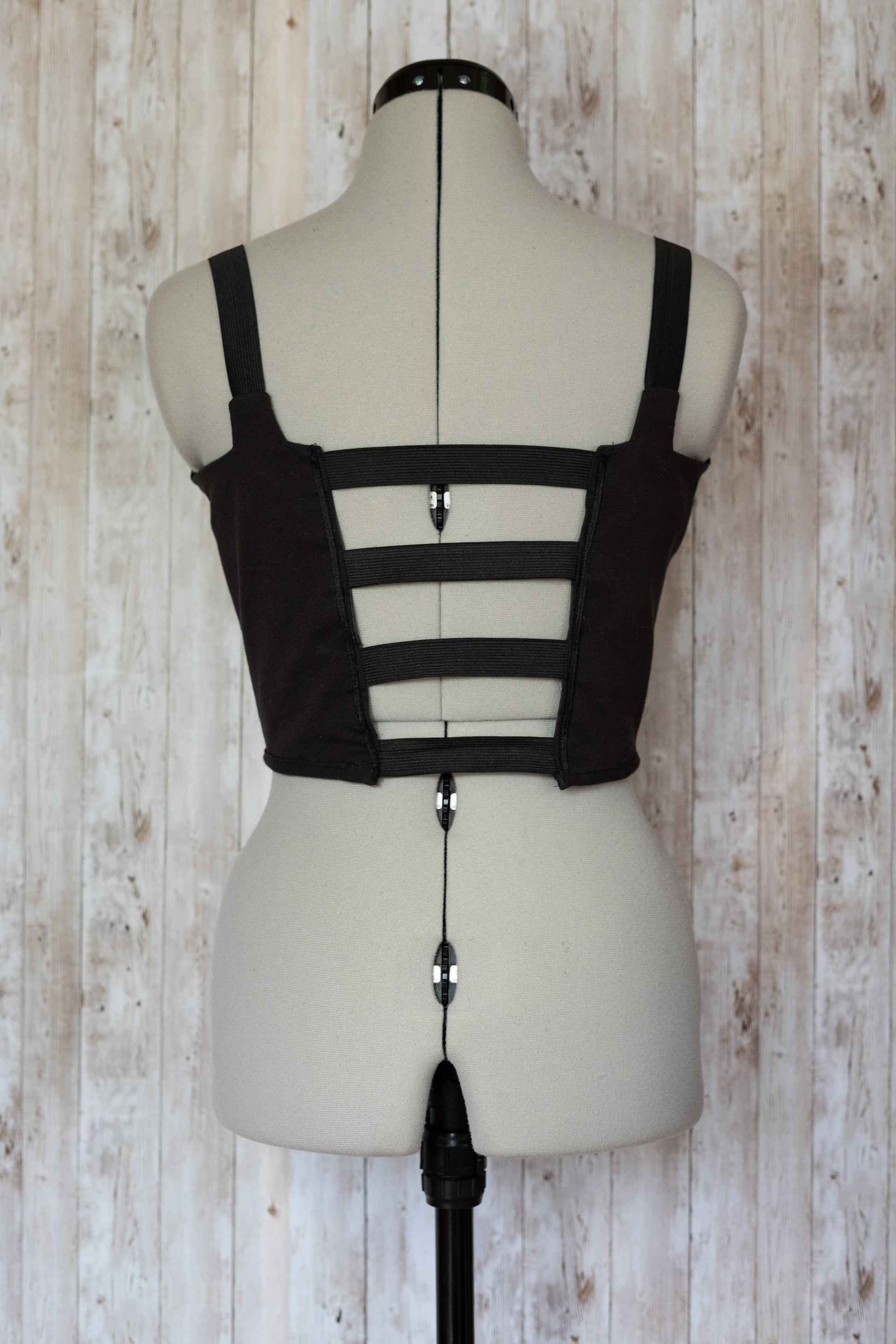 Wu-Tang reworked cropped open back elasticated corset - S – Skadi Reworked