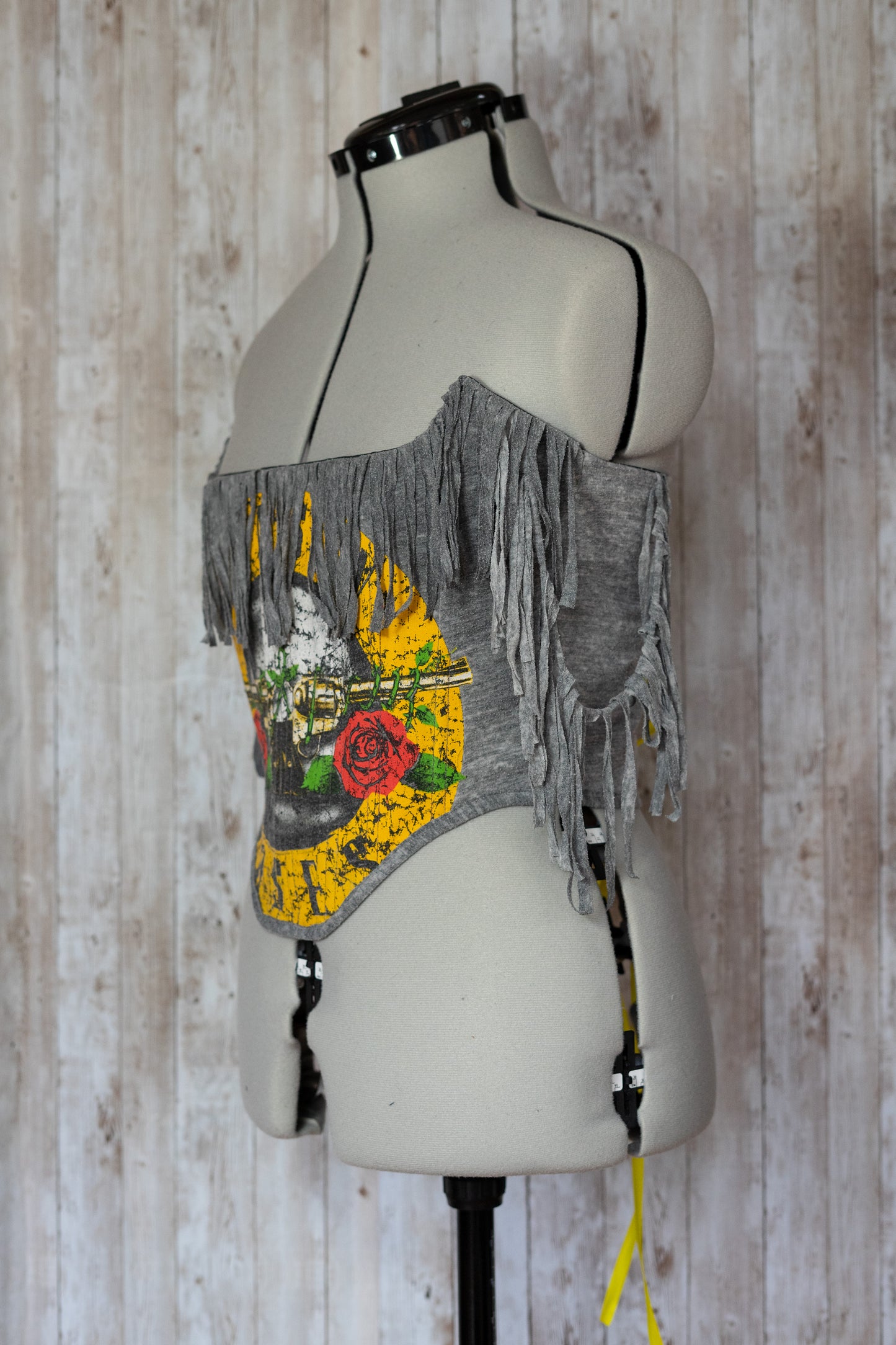 Guns n Roses reworked cropped back lacing corset - S