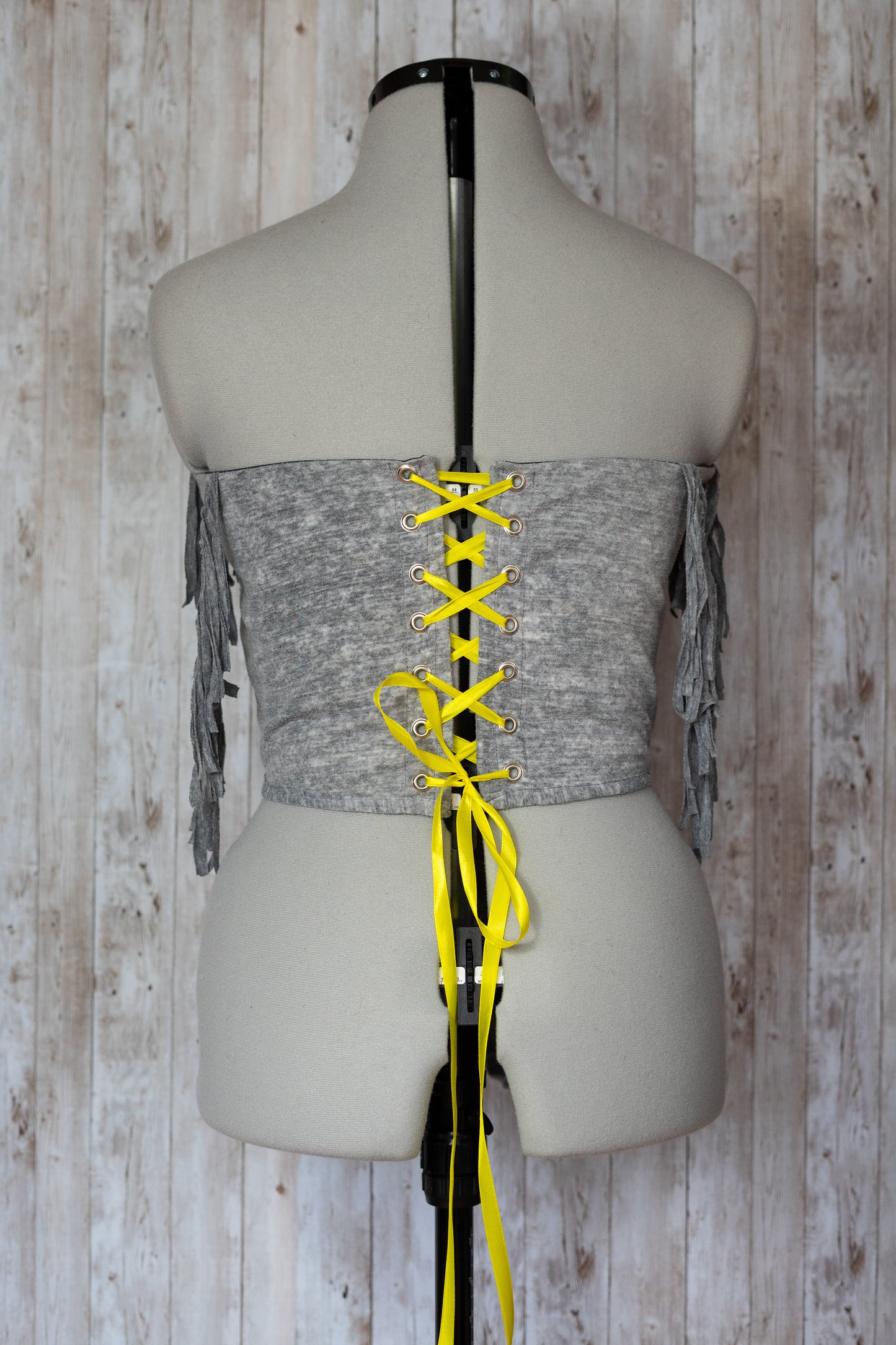 Guns n Roses reworked cropped back lacing corset - S