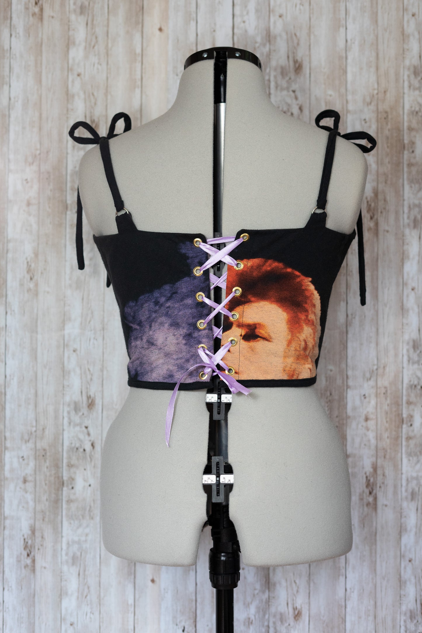 Bowie reworked cropped back lacing corset - XS/S