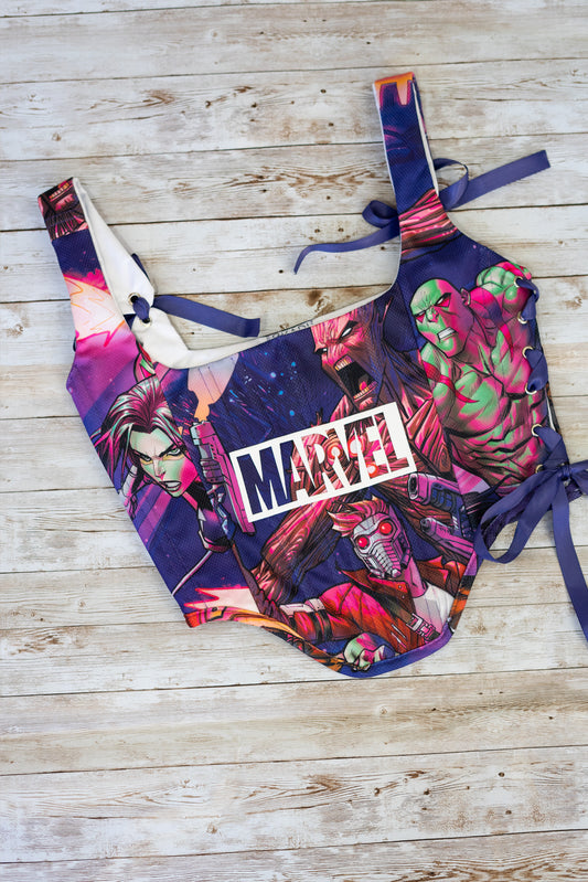 Reworked Guardians of the galaxy cropped side laced corset - XXS