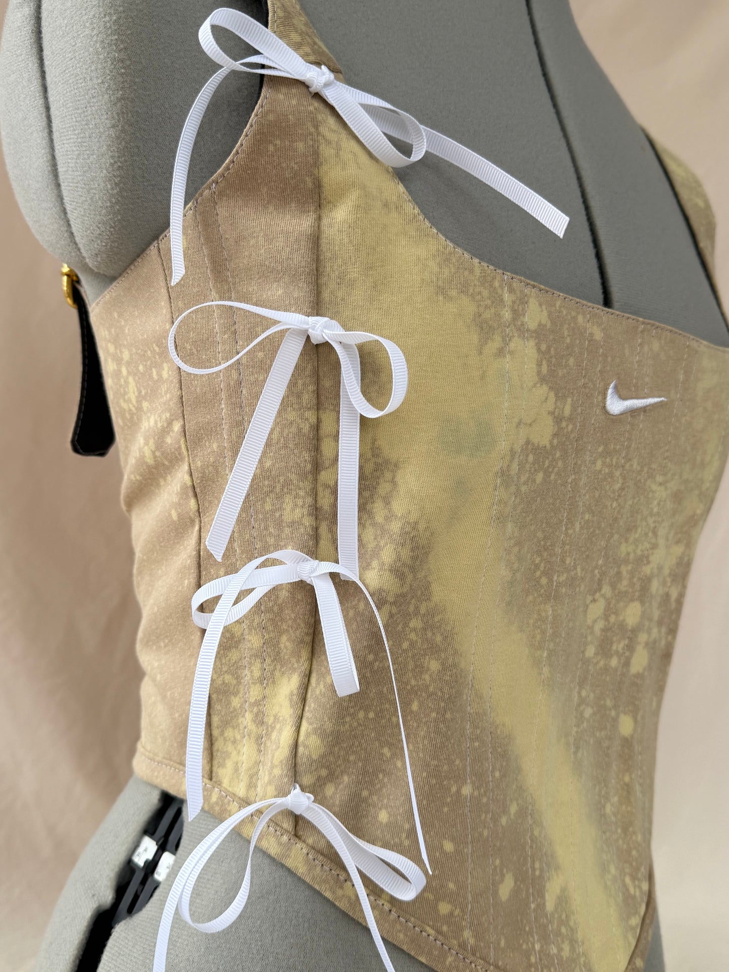 Reworked Nike cropped back lacing corset - XS/S